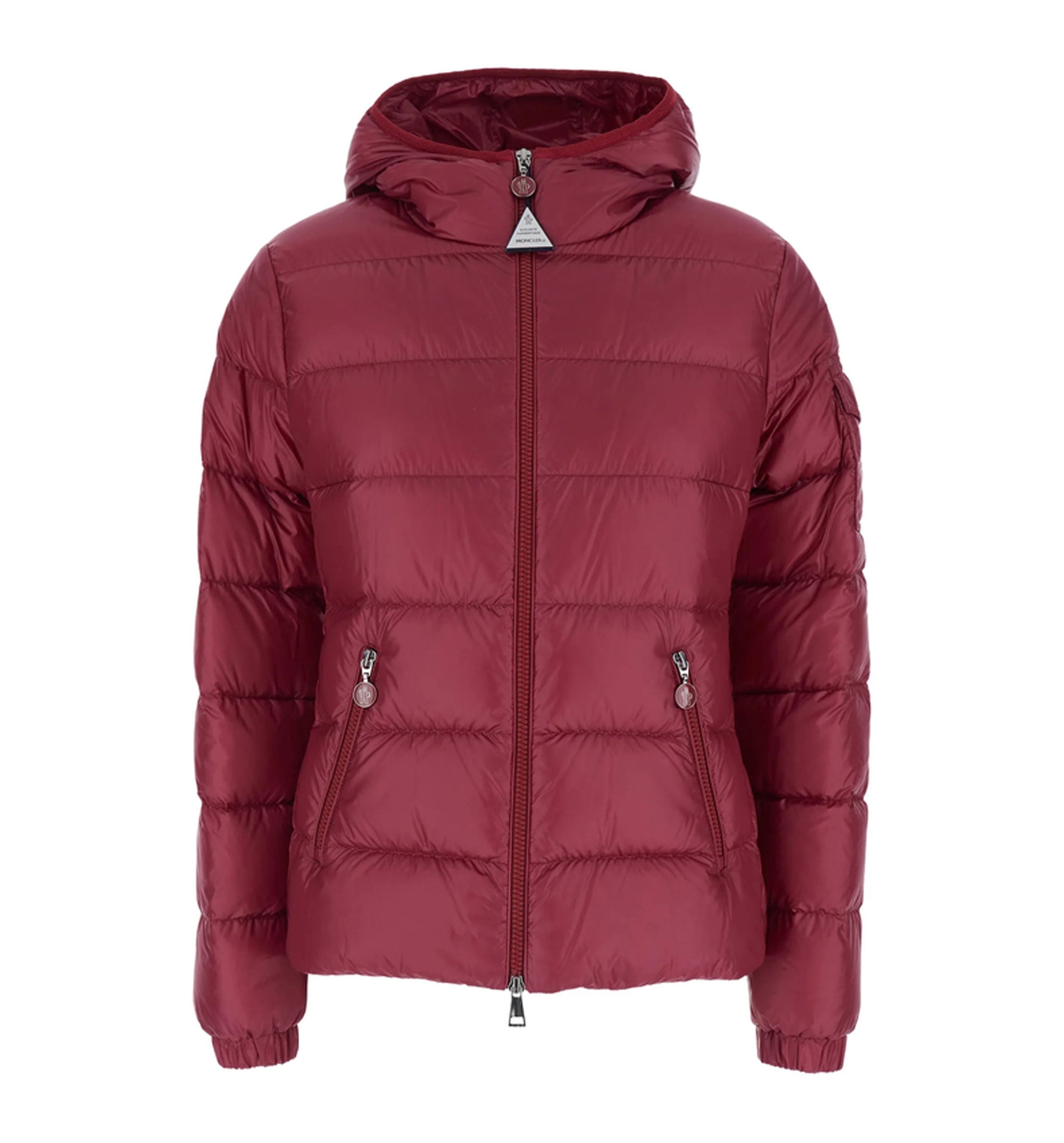 quilted hood zip jacket