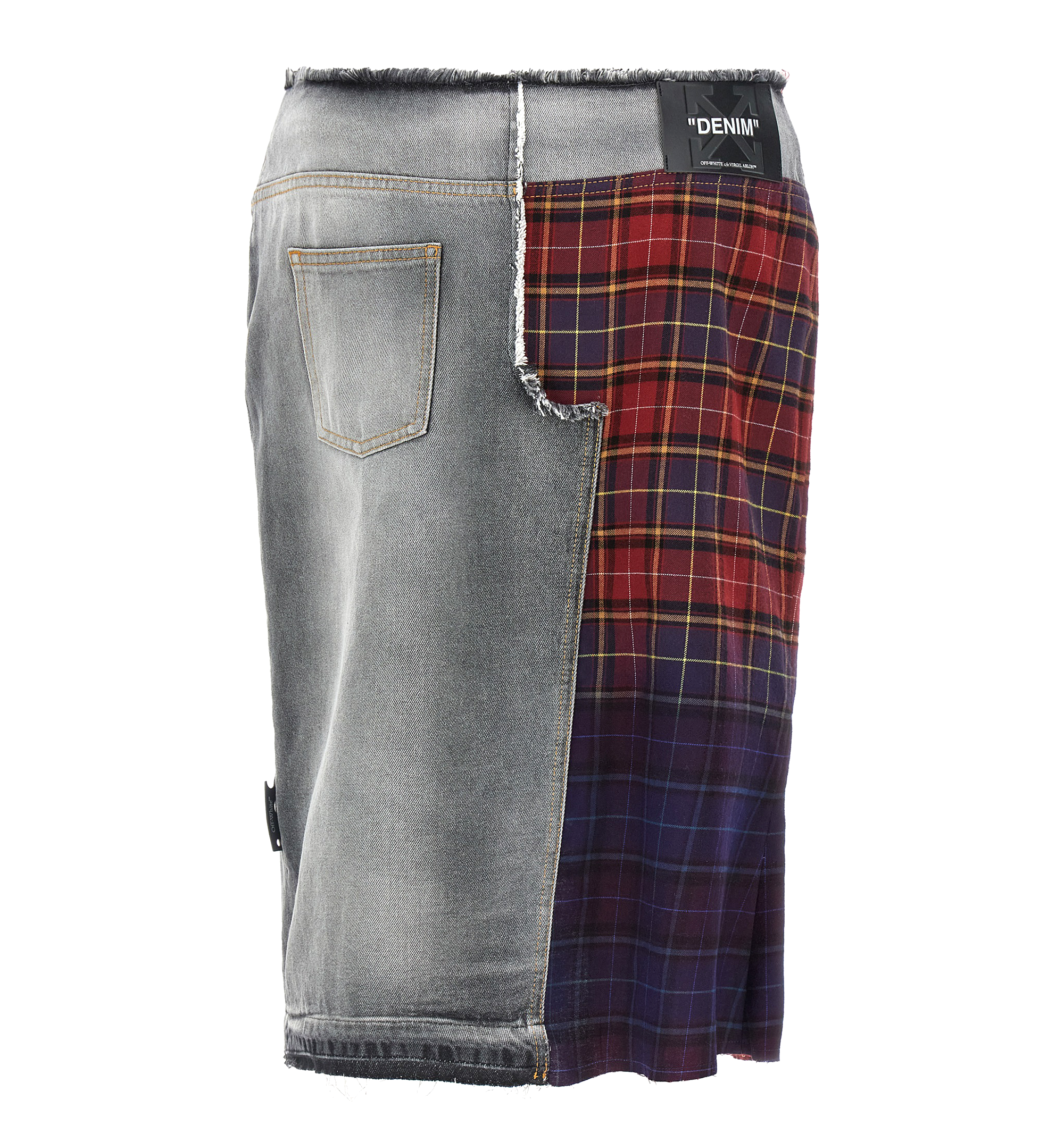 Off-White Patchwork Logo Embroidered Midi Skirt