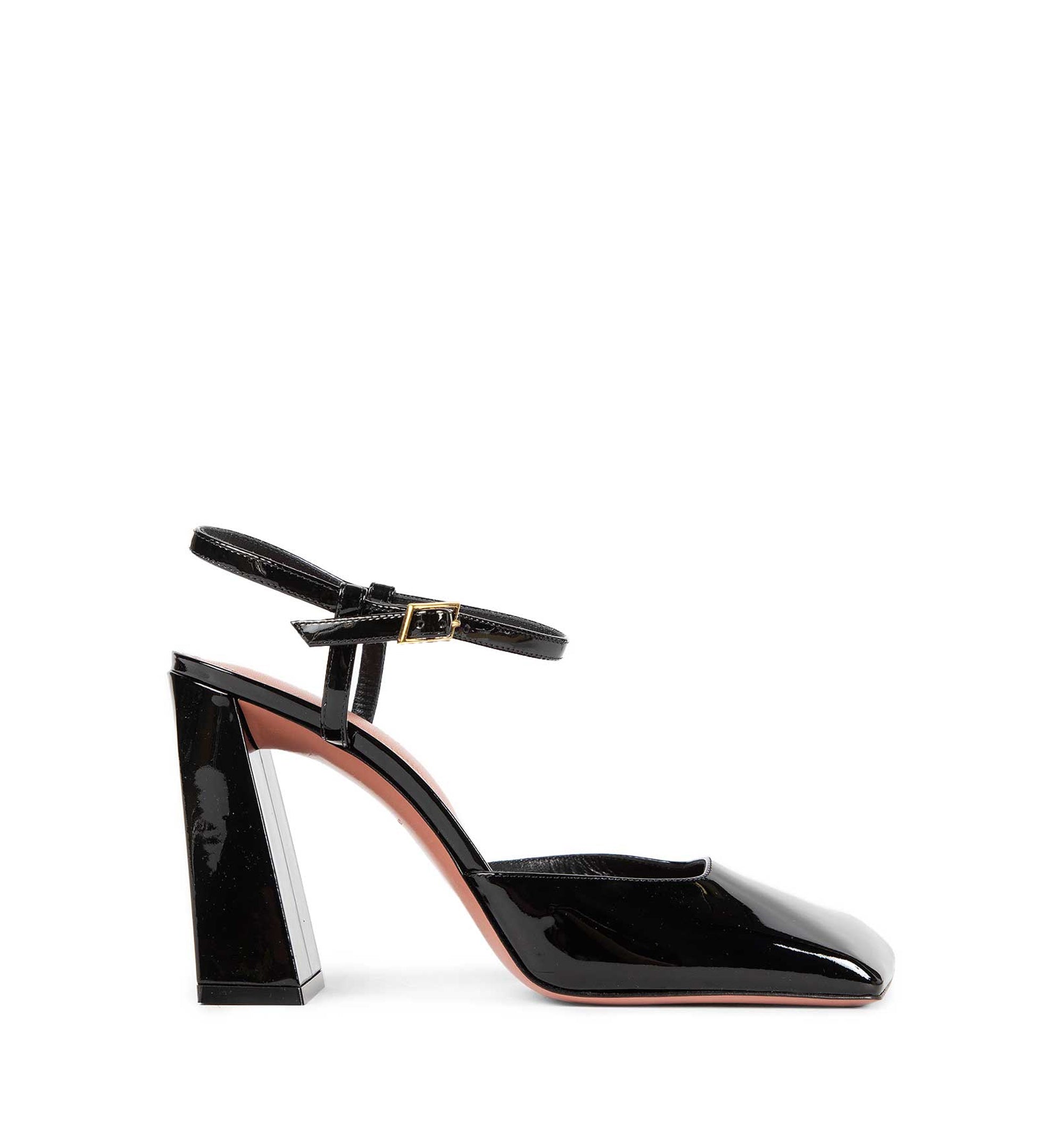 Charlotte Pump Black Patent And Gold Buckle