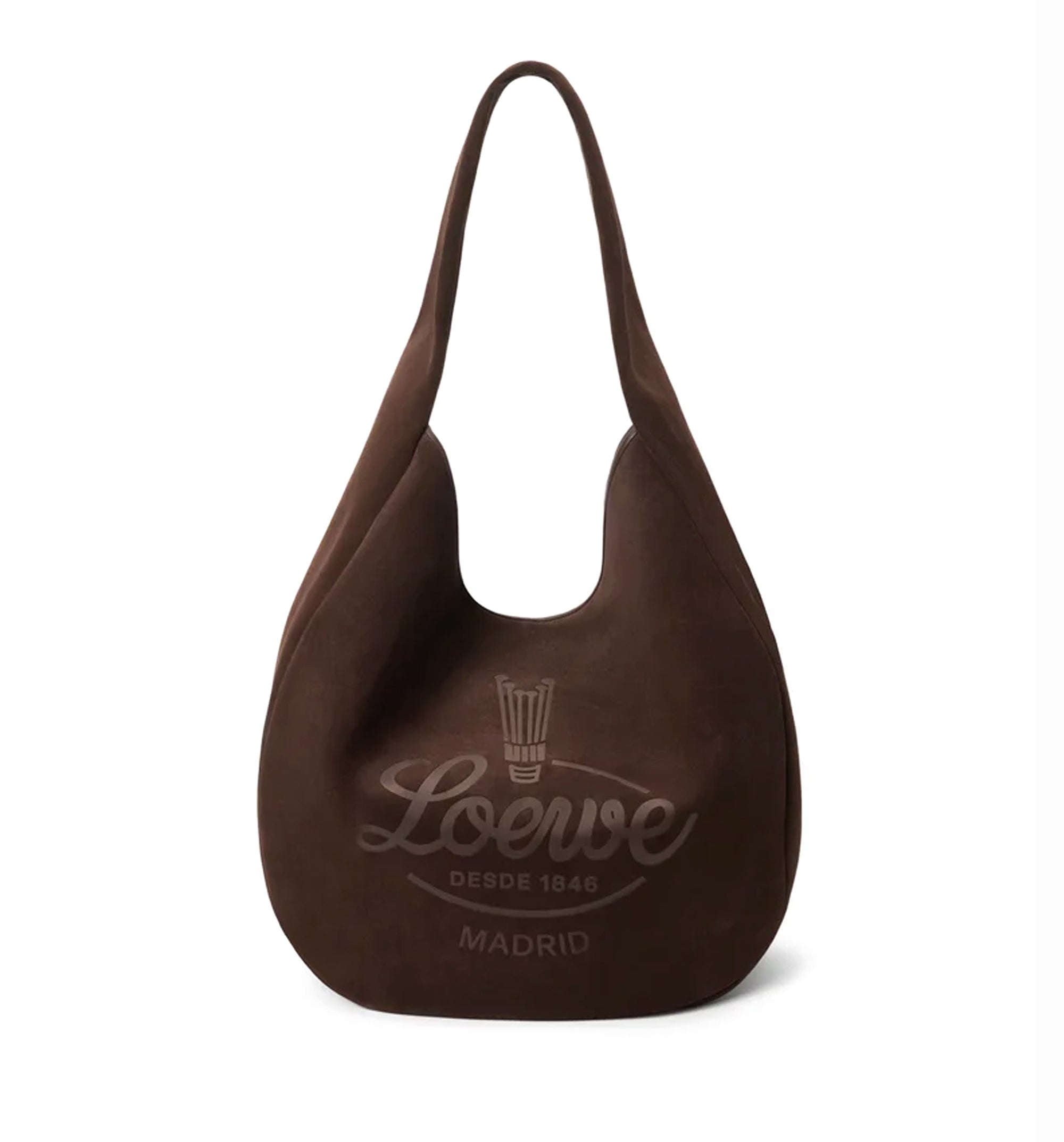 Roomy hobo in suede calfskin