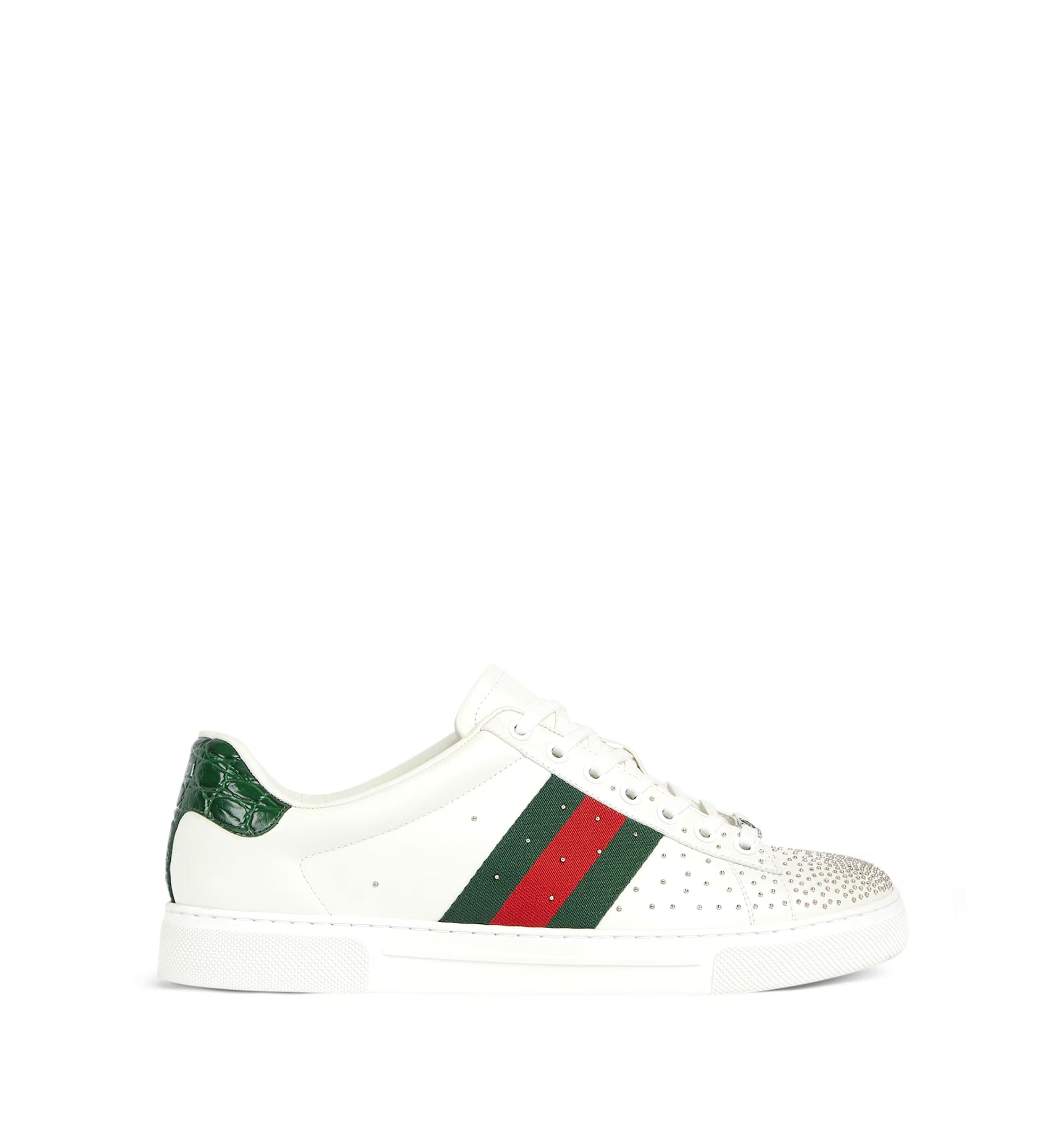 Men's Gucci Ace Studded Sneaker With Web