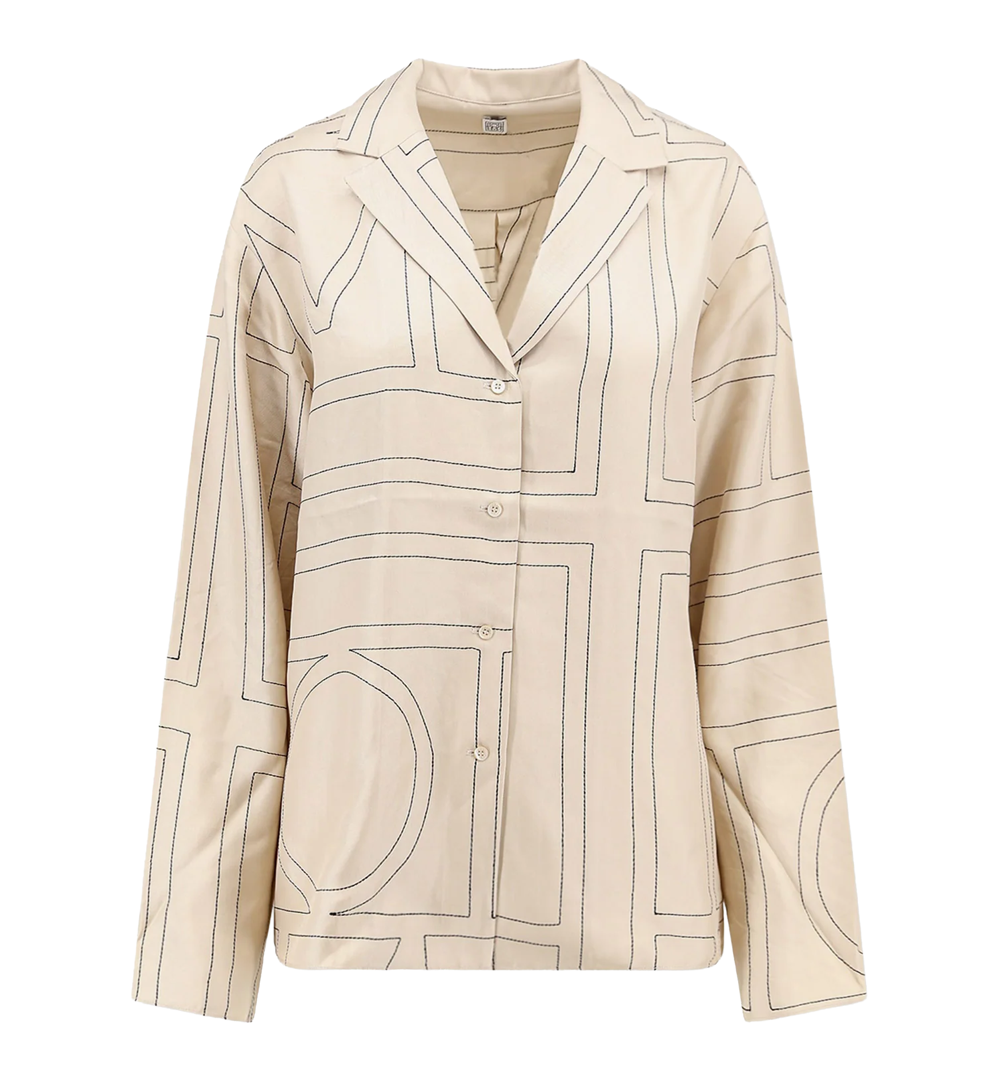 Silk shirt with monogram logo embroidery