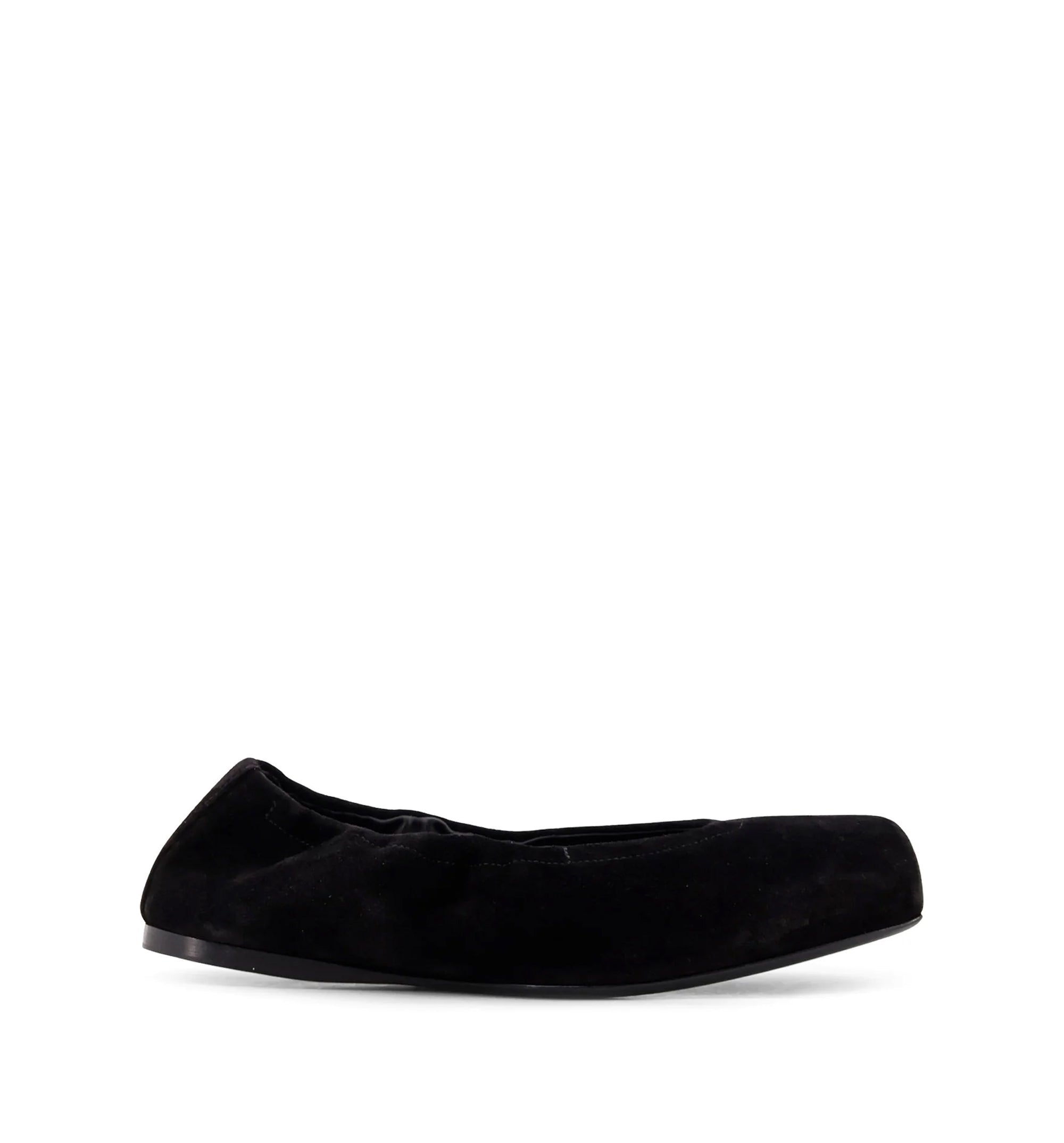 Square Ballet Flats in Leather