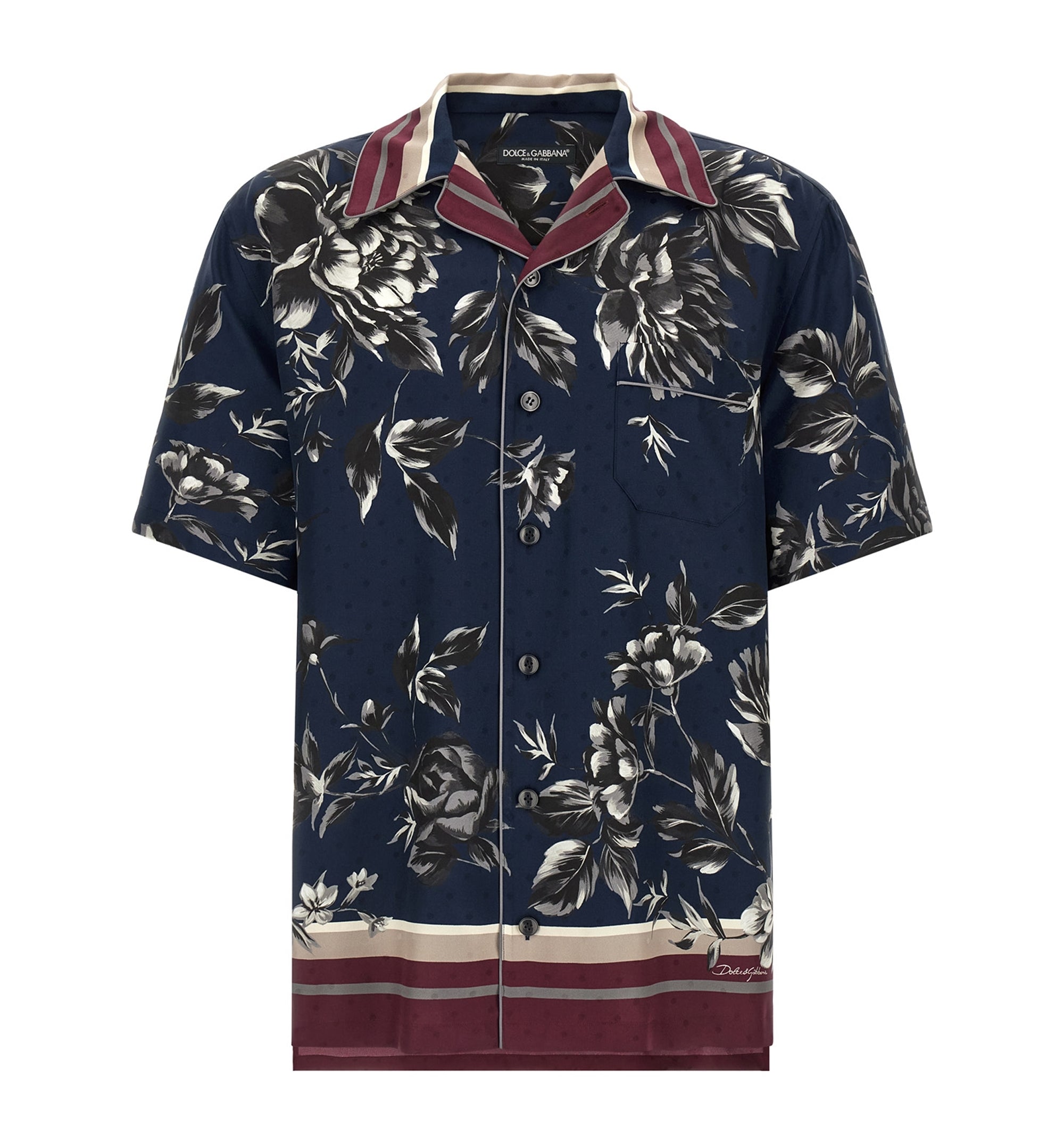 Majolica-Print Silk Twill Shirt