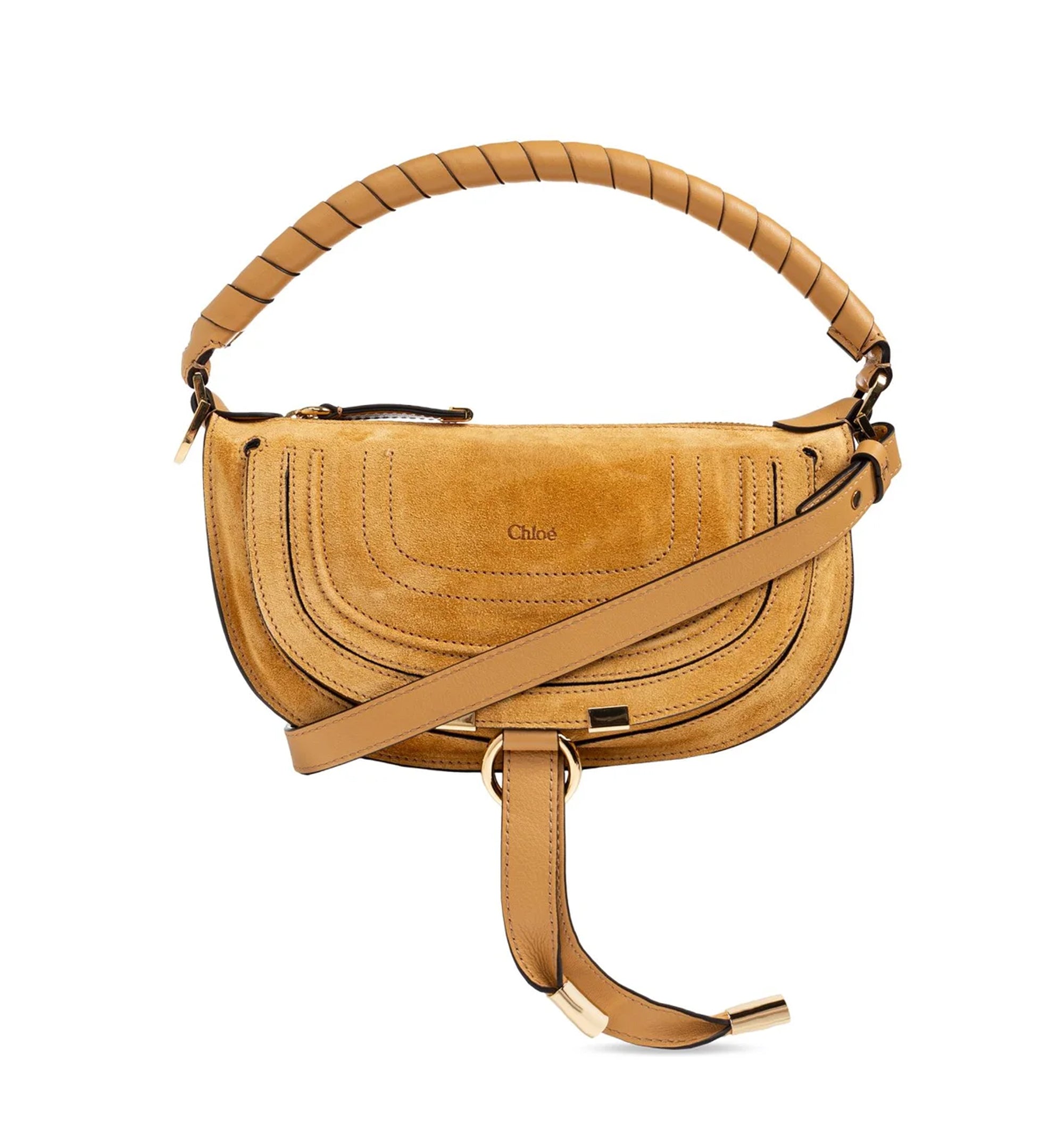 Mini Marcie Shoulder Bag in Suede Leather
