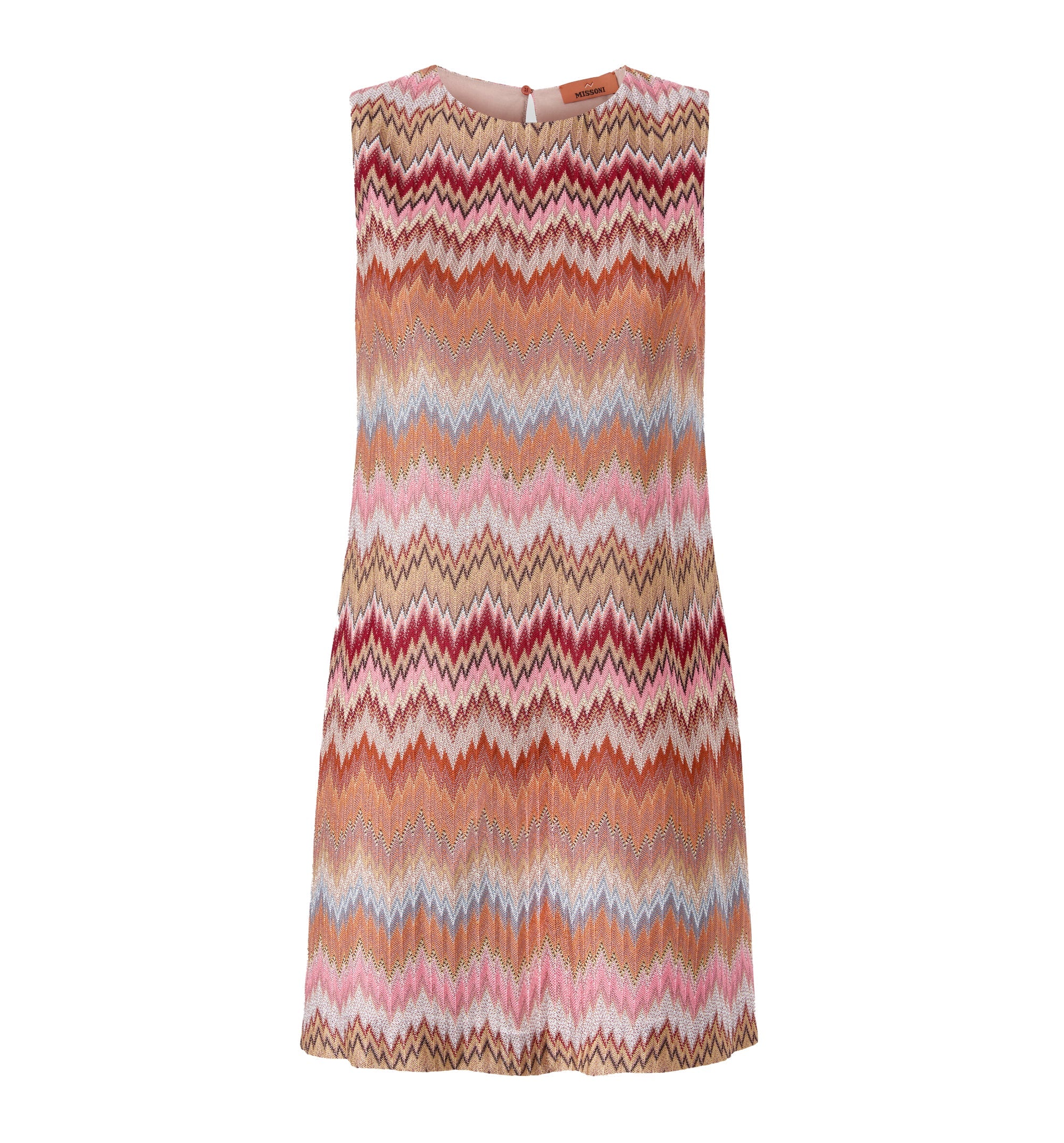 Sleeveless Viscose Chevron Mini Dress
