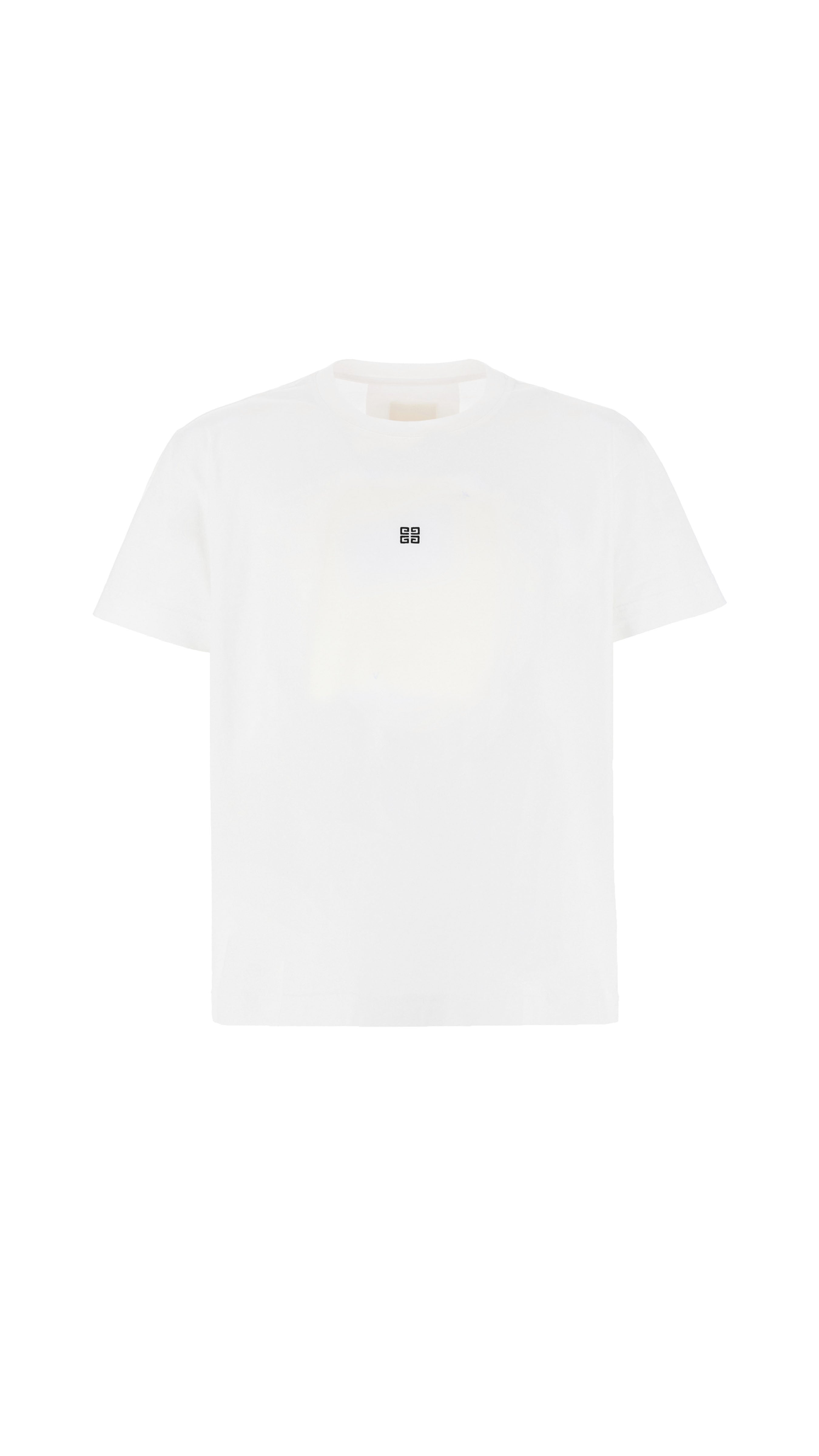 Slim Fit T-shirt In Cotton With 4g Embroidery - White