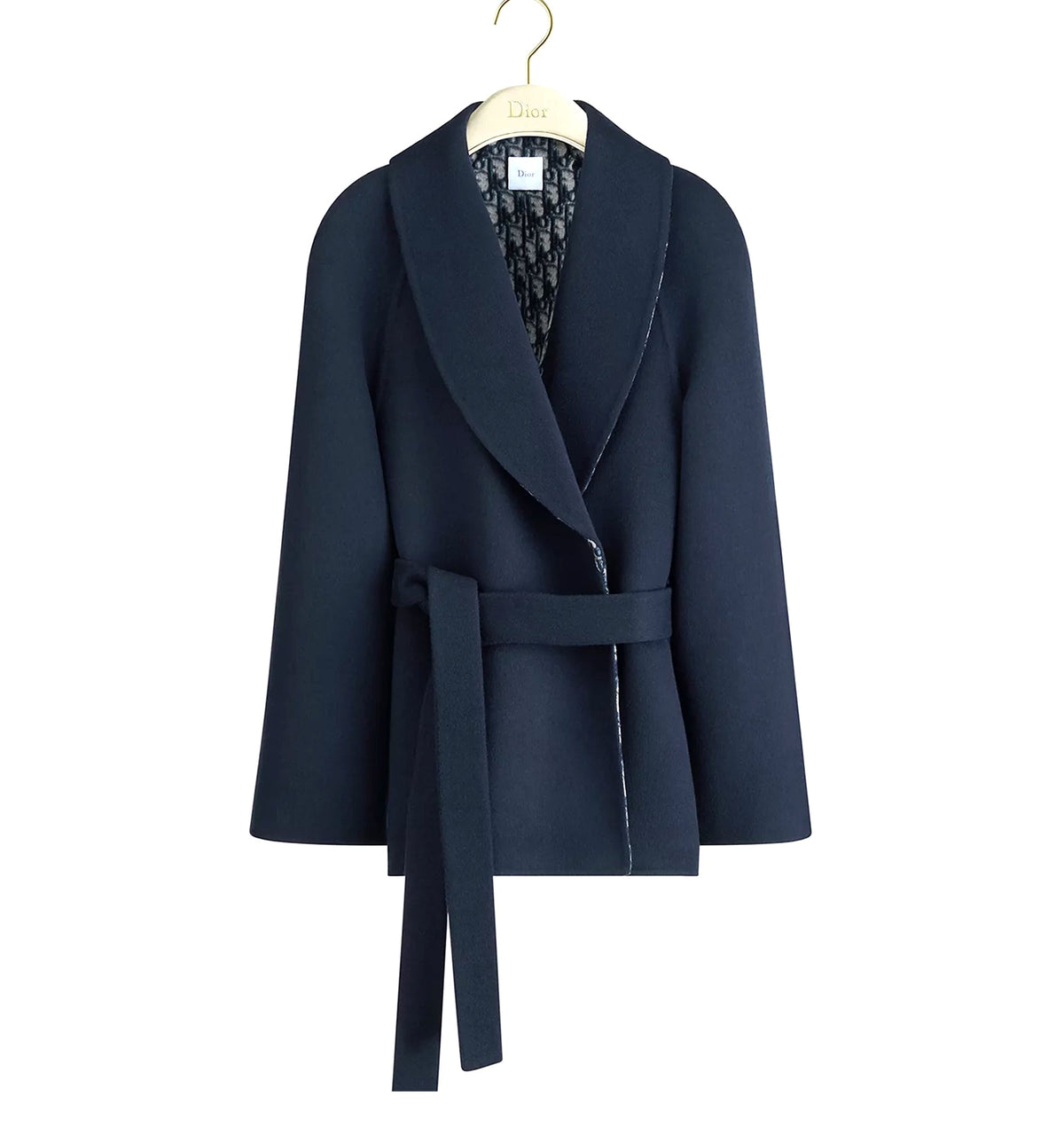 Belted Cropped Double-Breasted Peacoat