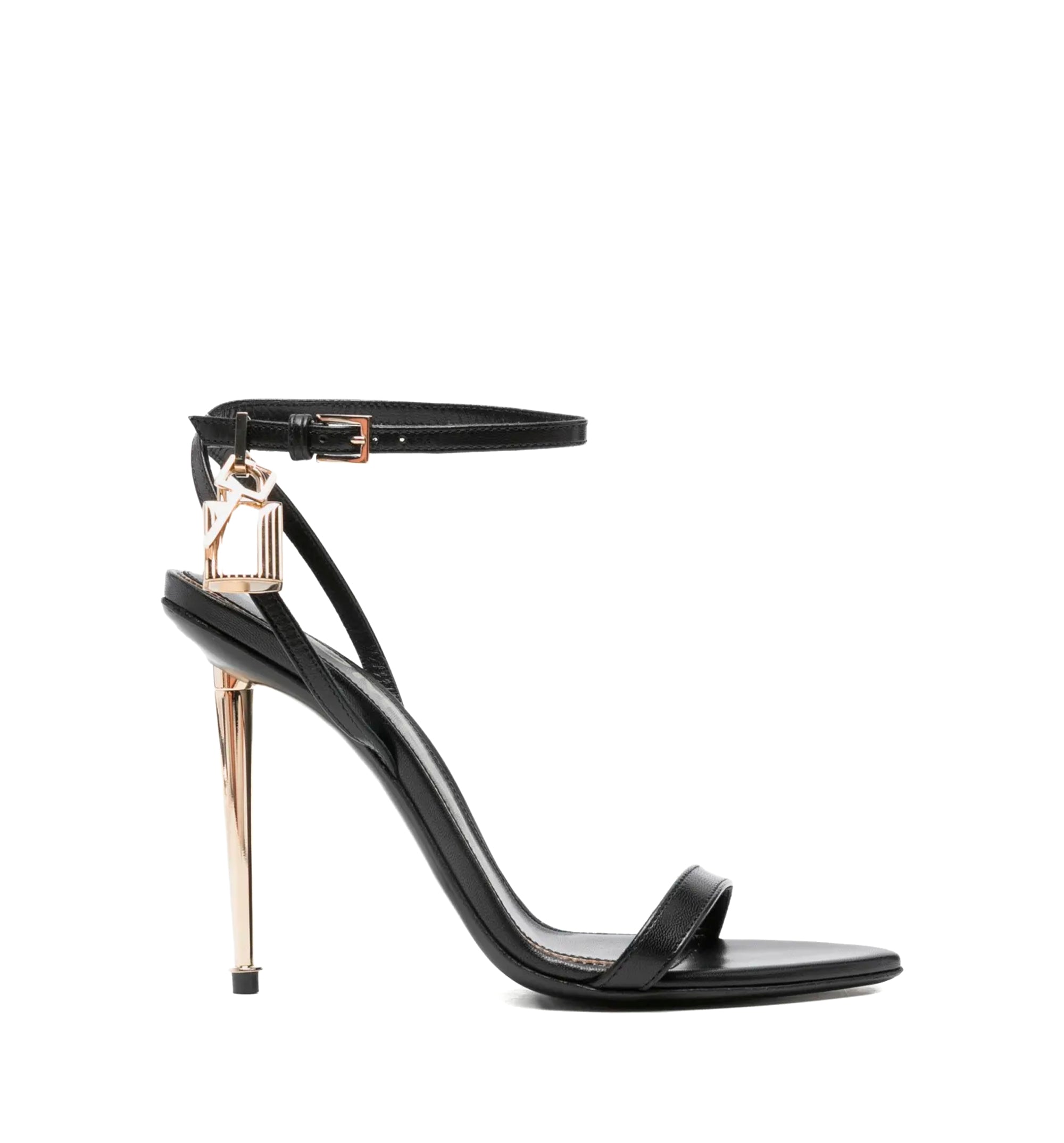 Padlock Pointy Naked heeled Sandals