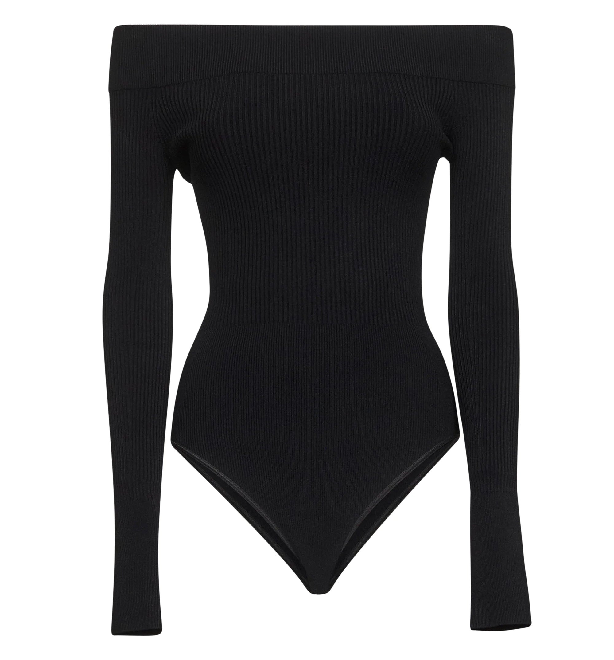 Sculpting Rib Knit Off-Shoulder Bodysuit