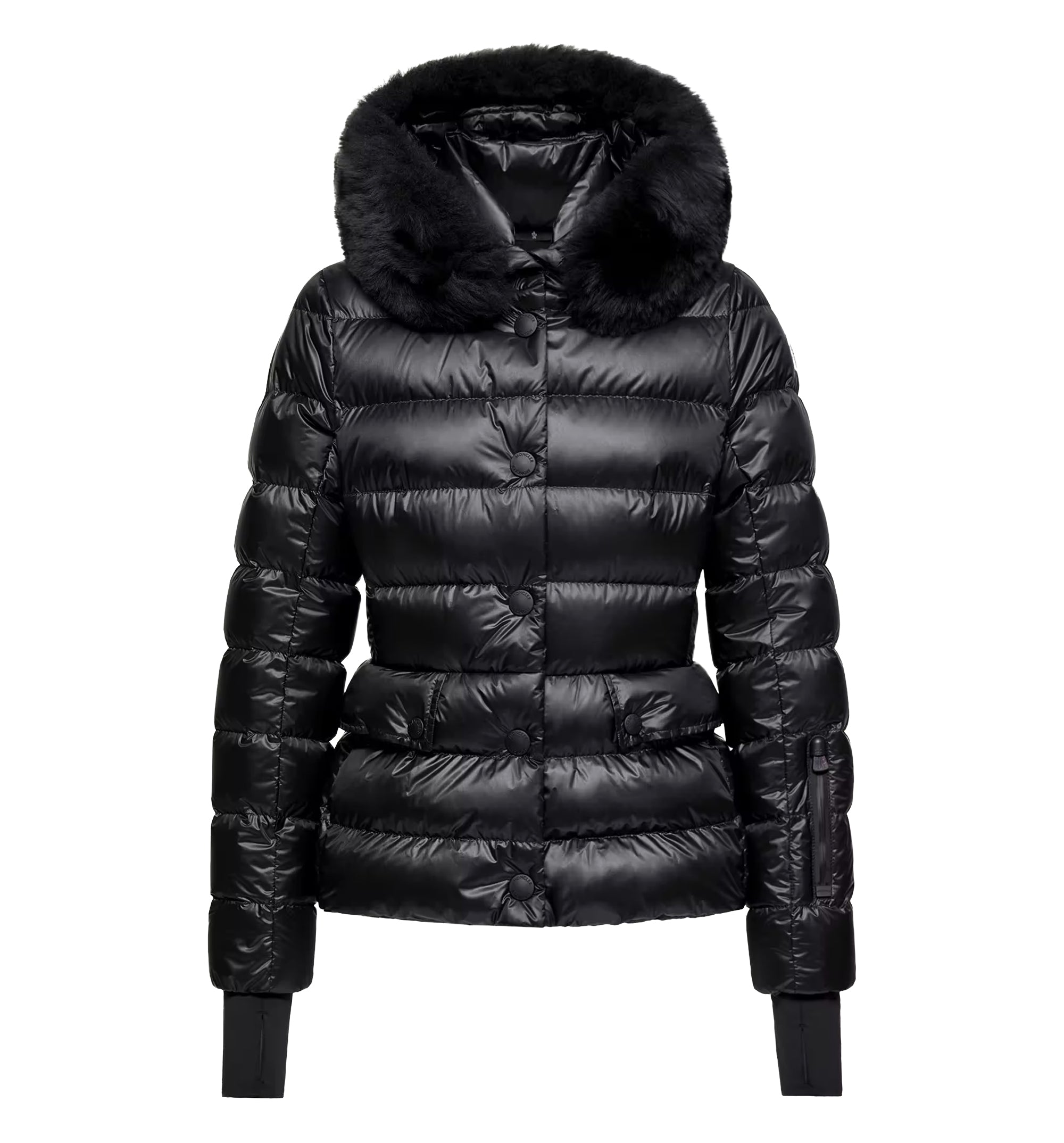 Armoniques Hooded Shearling-Trimmed Insulated Ski Jacket