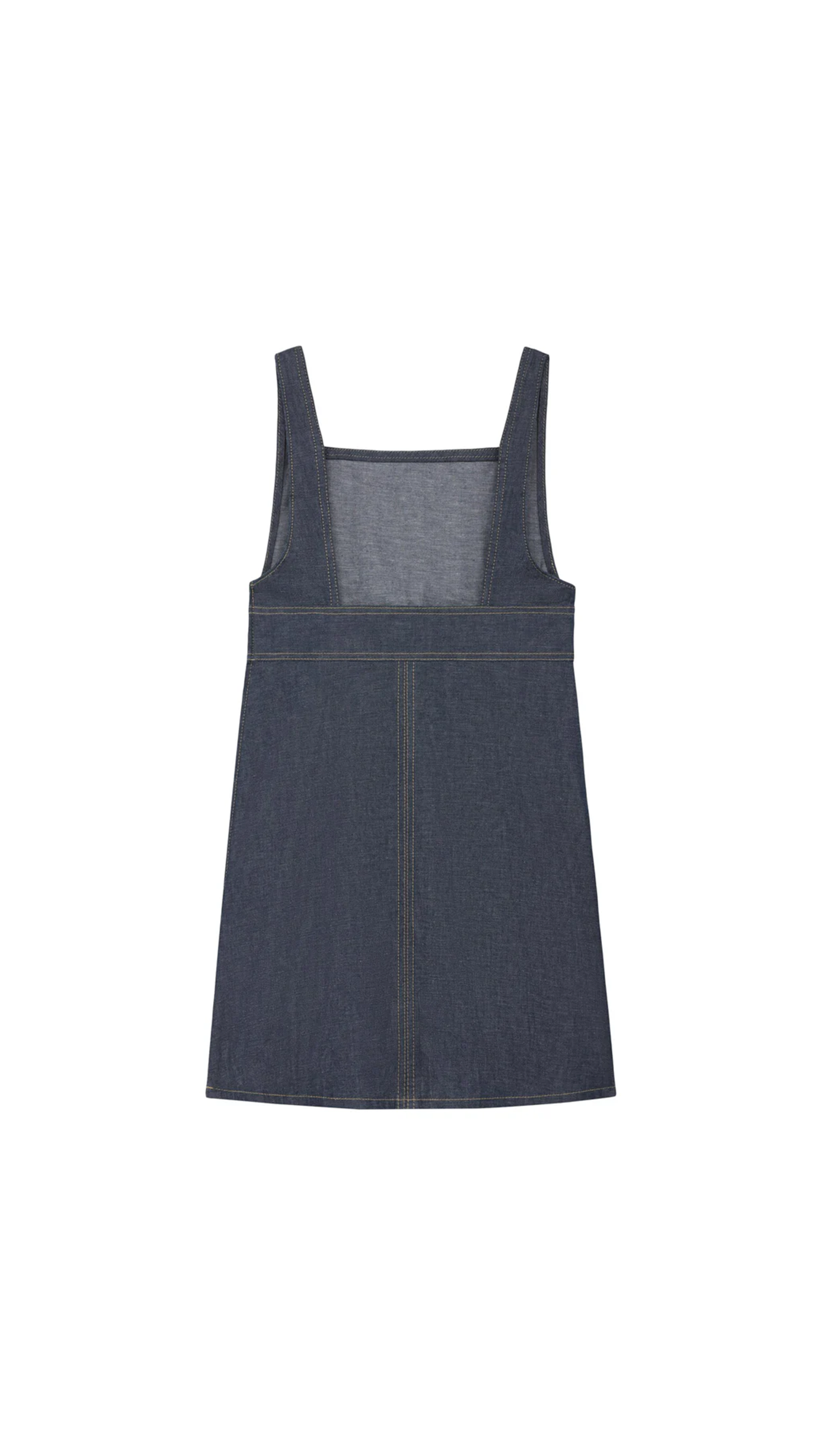 Empire Mini Dress in Denim - Raw Wash