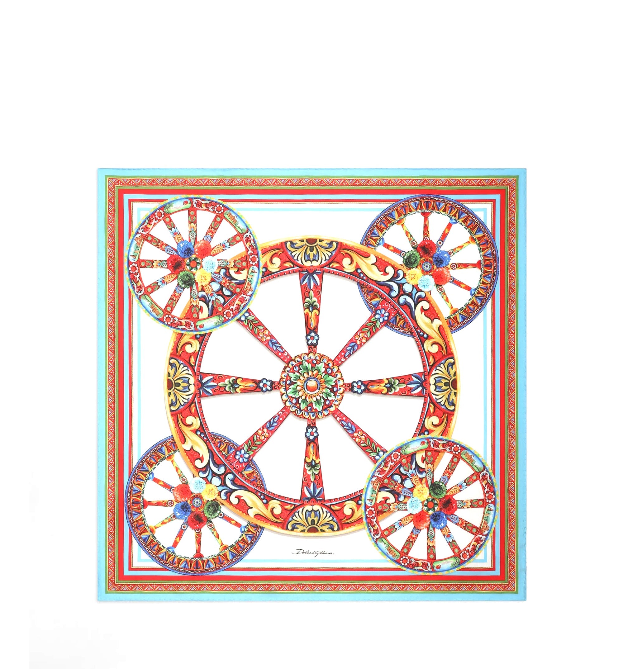 70x70 Carretto-Print Silk Twill Scarf