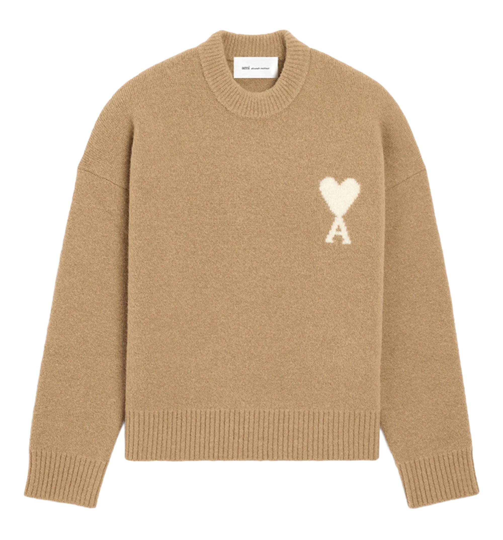 Crewneck alpaca sweater with Ami de Coeur