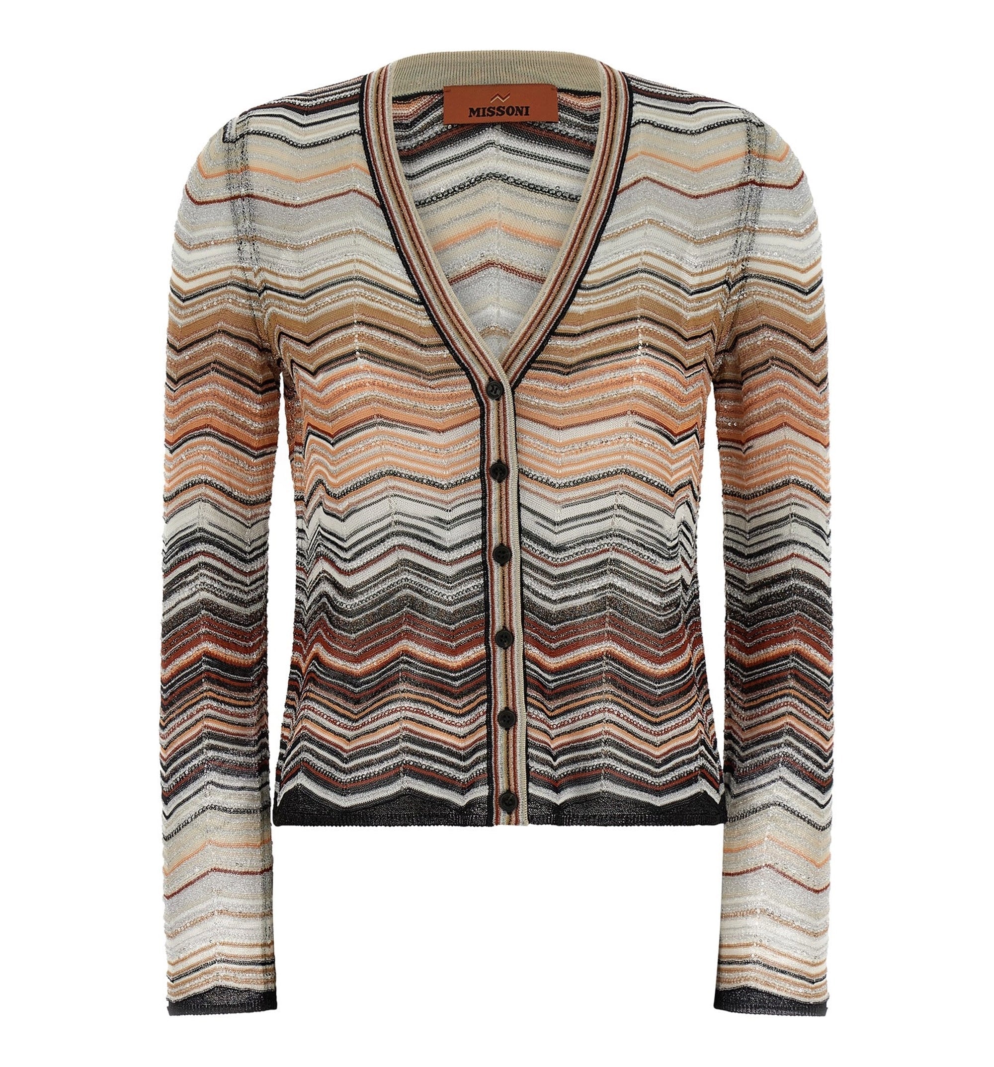 Chevron Lamé Cardigan