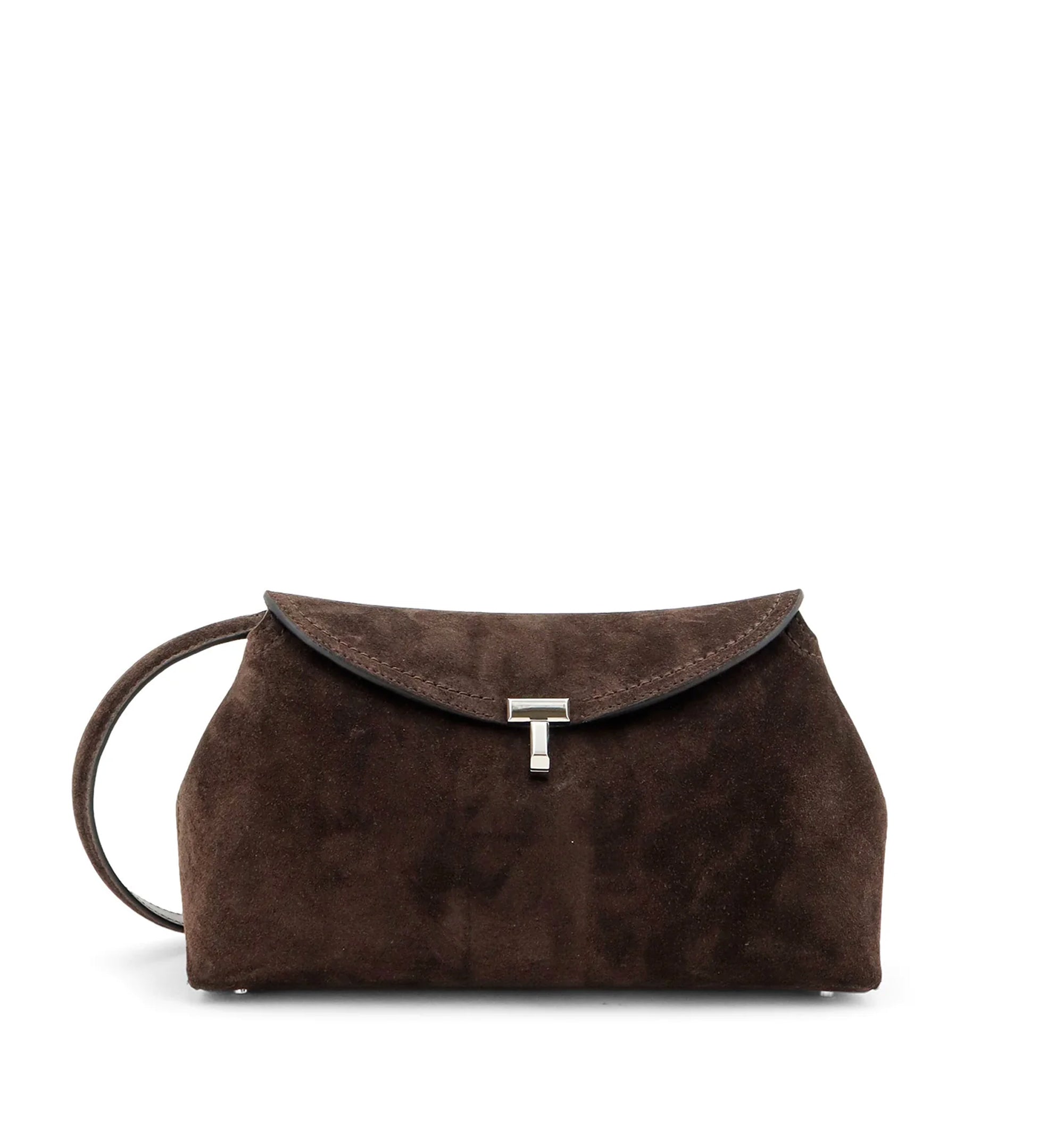 Suede T-Lock clutch