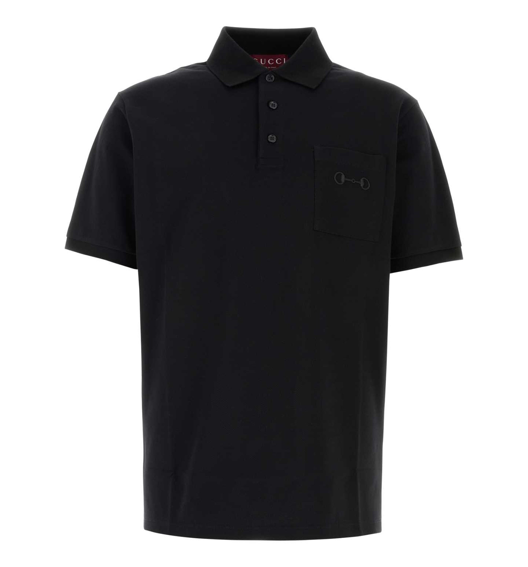 Cotton Piquet Polo Shirt With Horsebit Embroidery