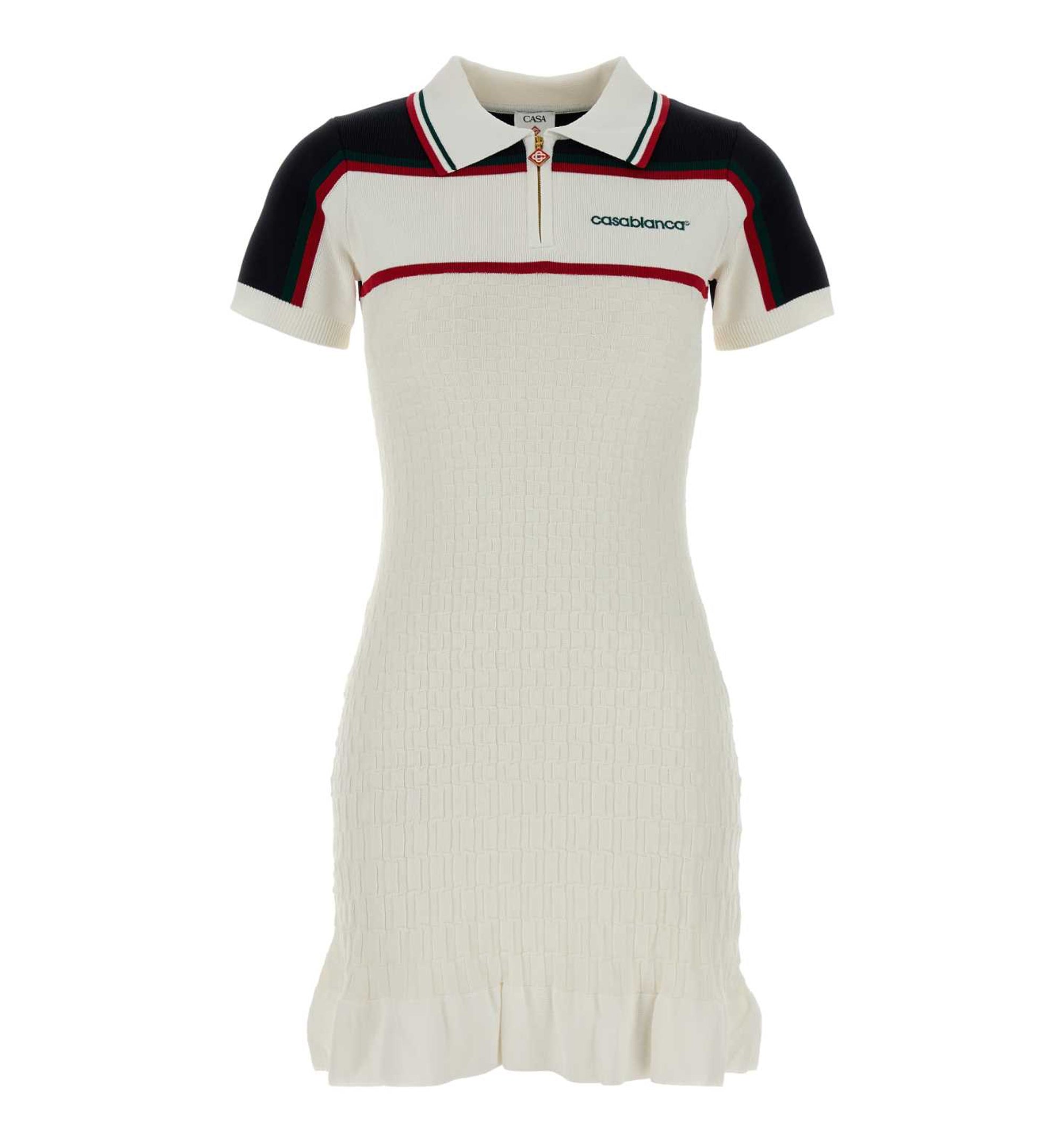 Viscose blend polo mini dress