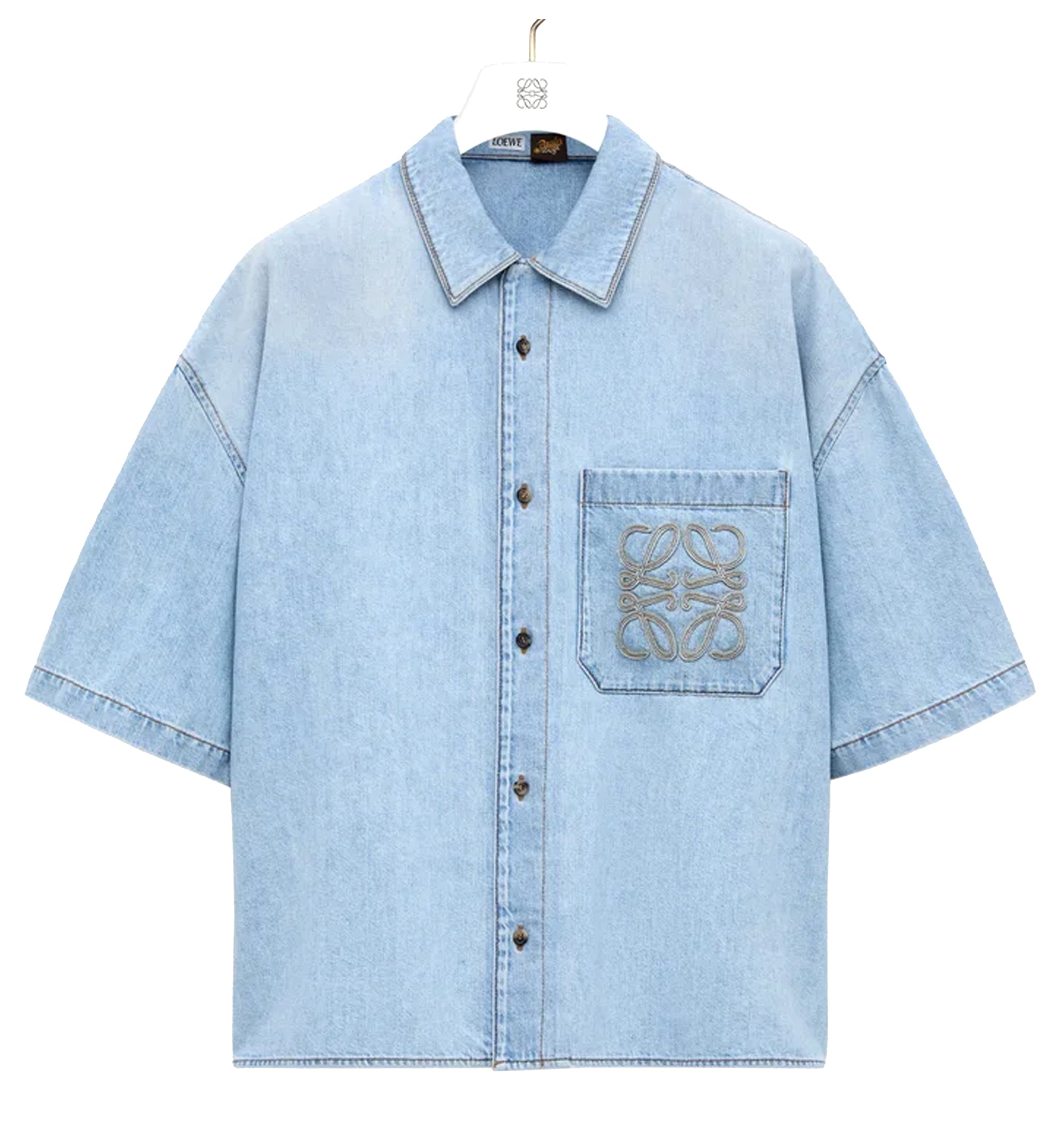 Short sleeve shirt in denim