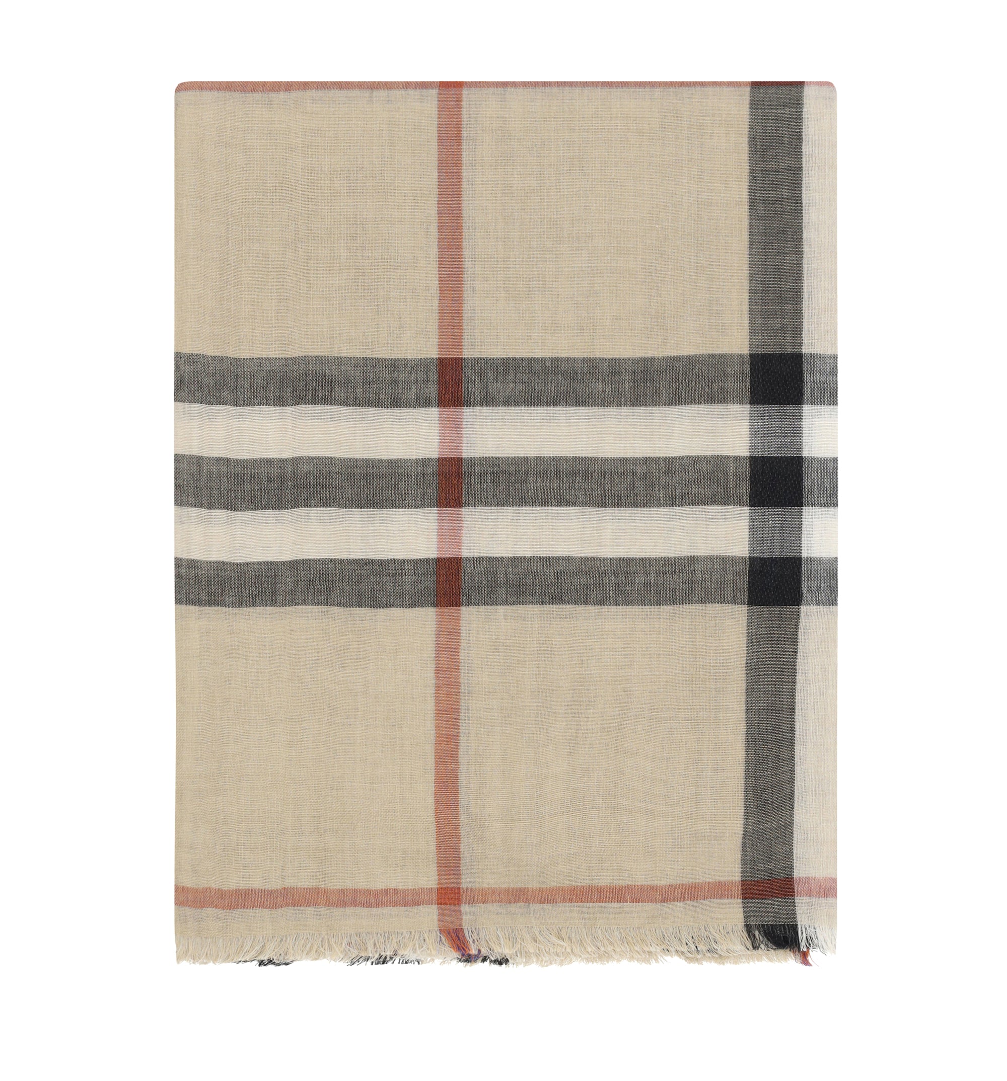 Check Wool And Silk Scarf