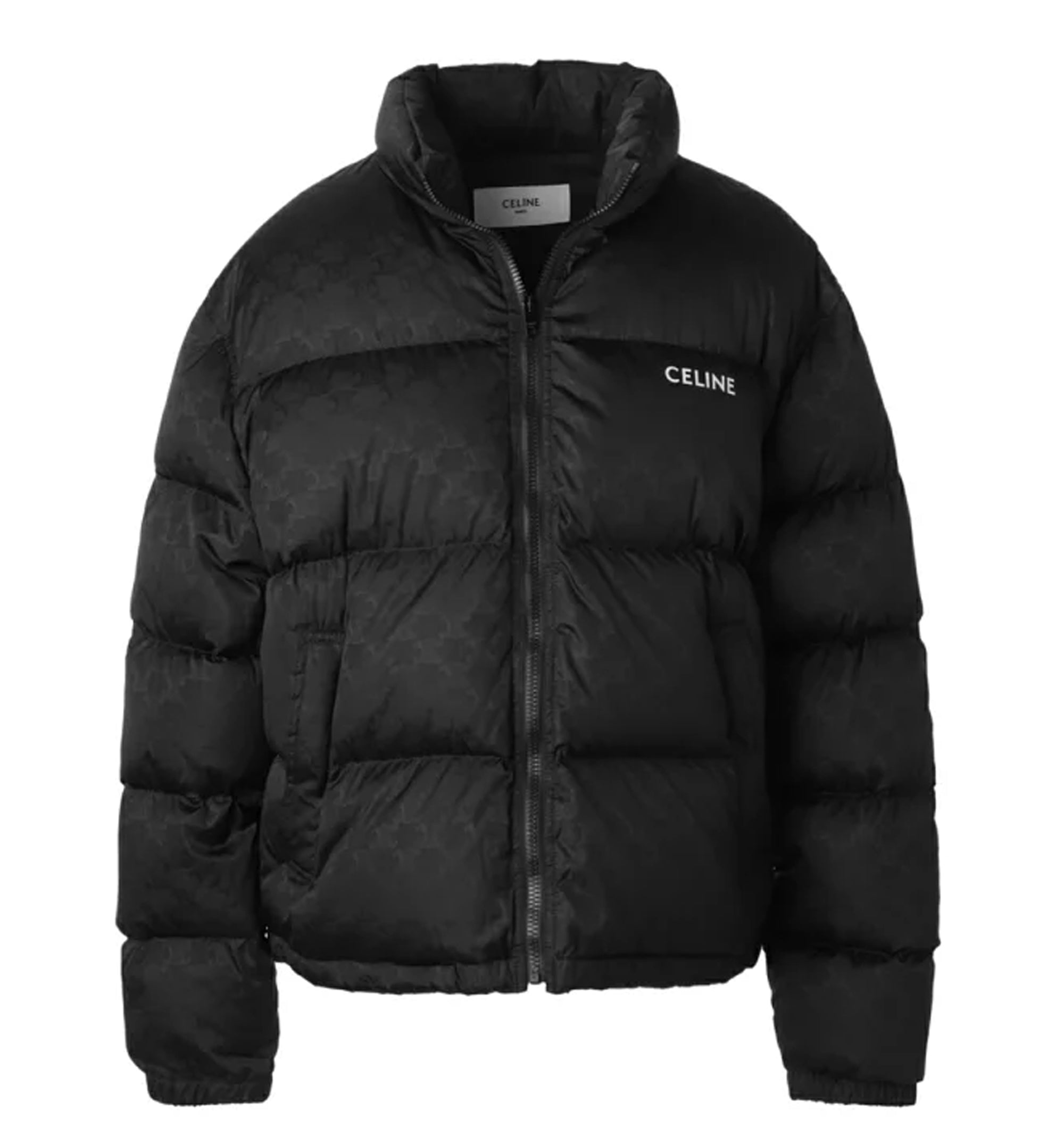 Celine Puffer Jacket In Monogram Jacquard Nylon