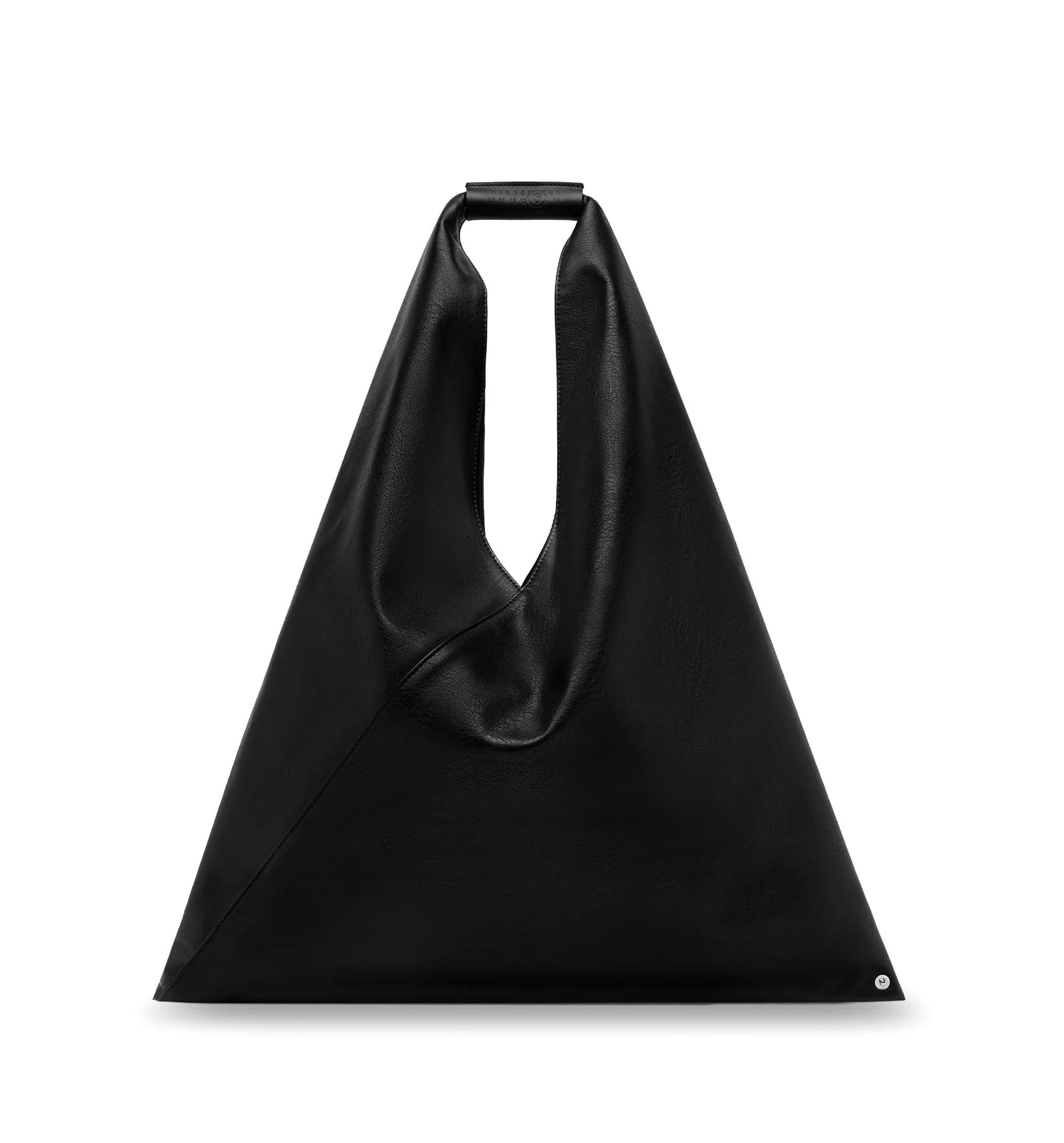 Japanese triangular-shaped tote bag in synthetic leather