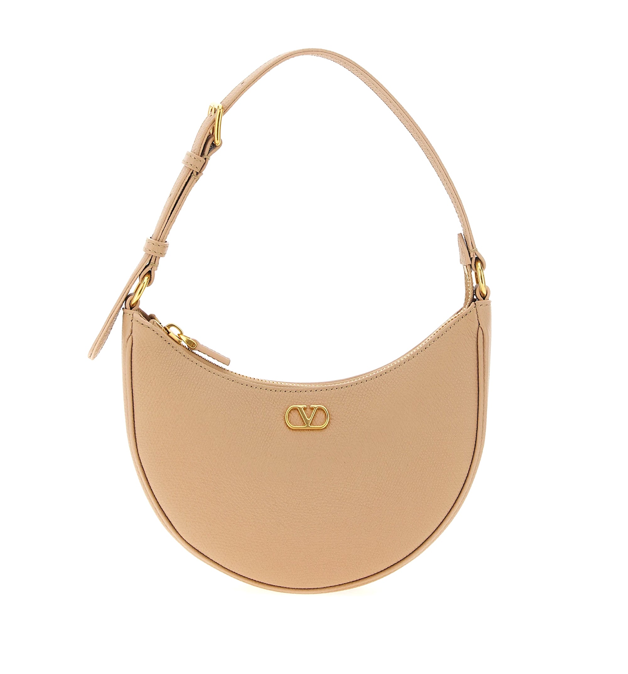 VLogo Signature Mini Hobo Bag in Grainy Calfskin