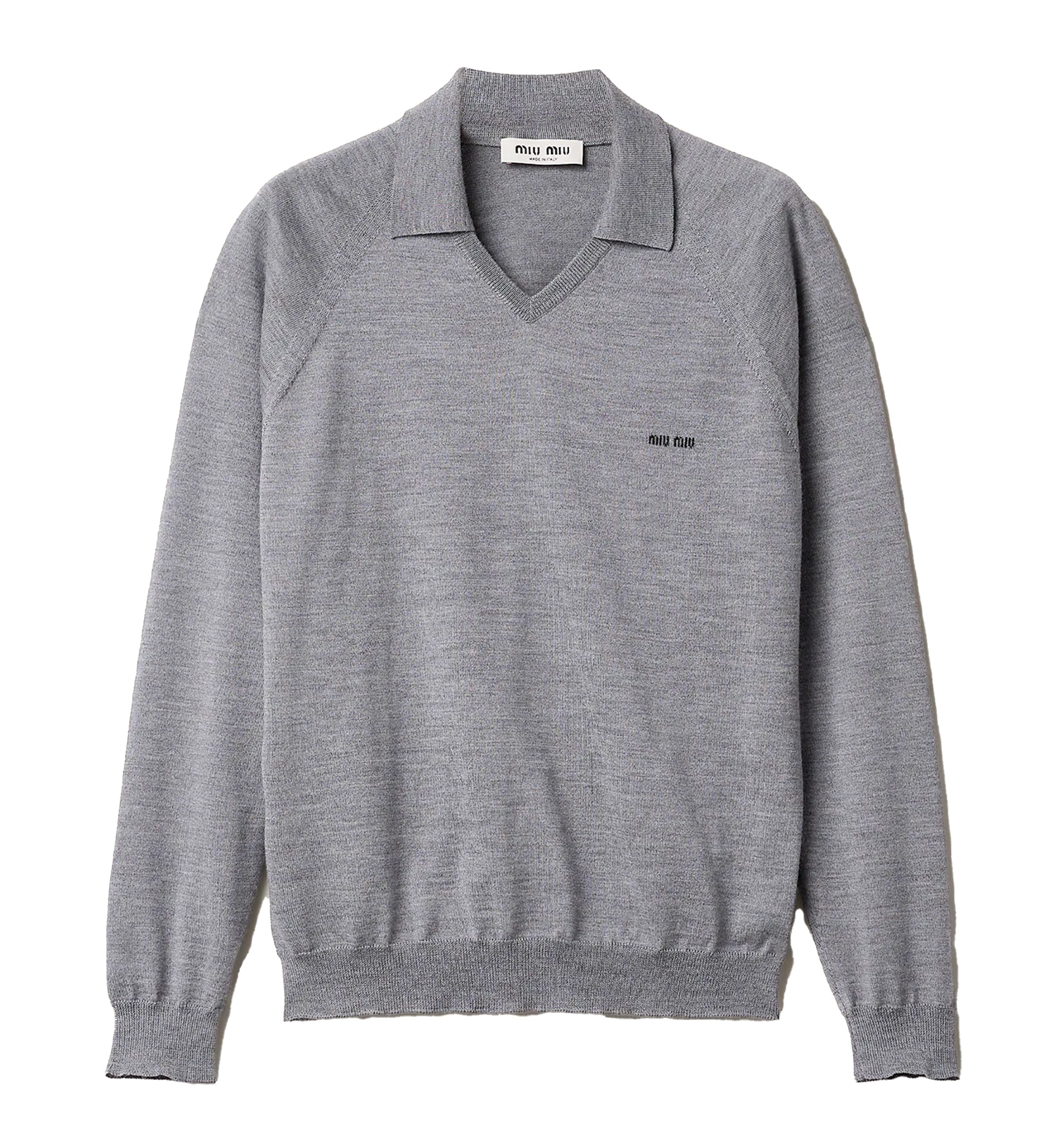 Wool polo sweater