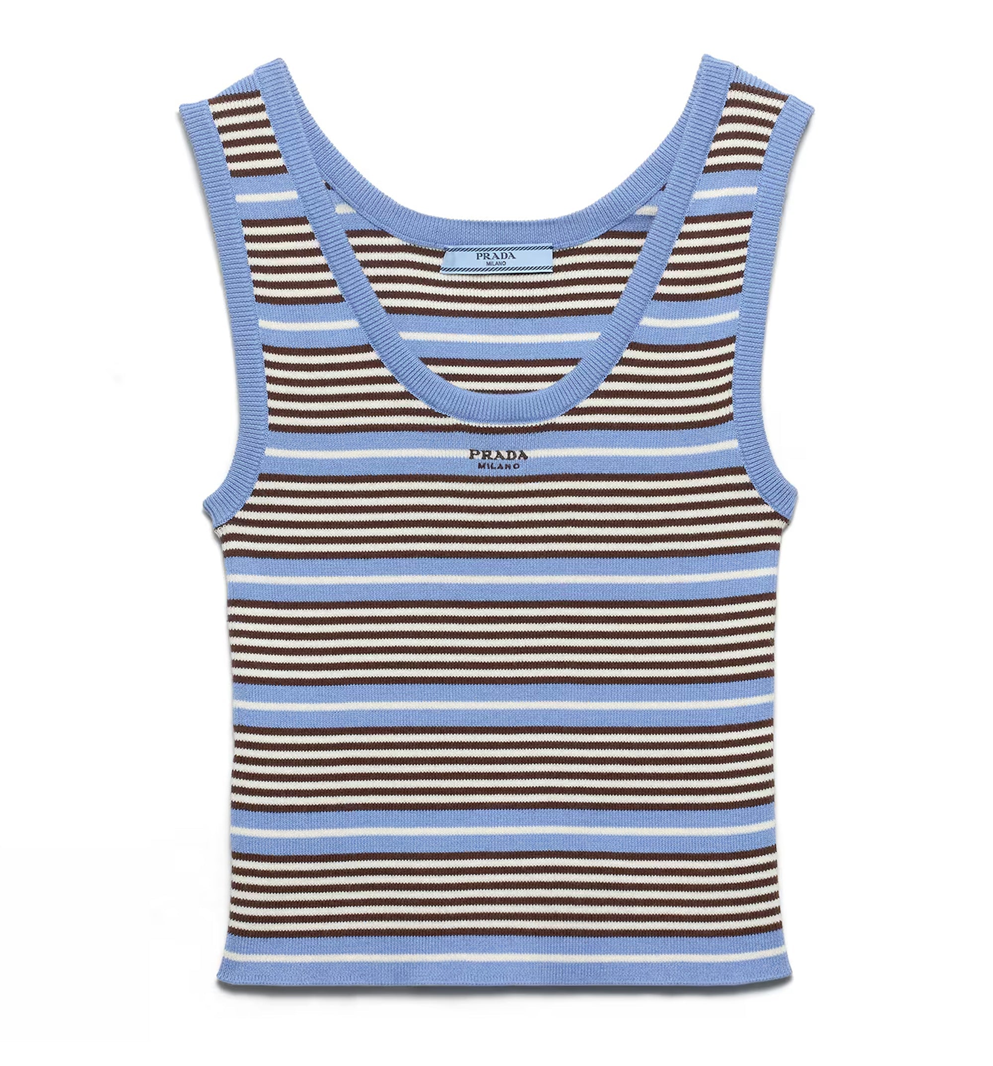 Striped Cotton Knit Tank Top