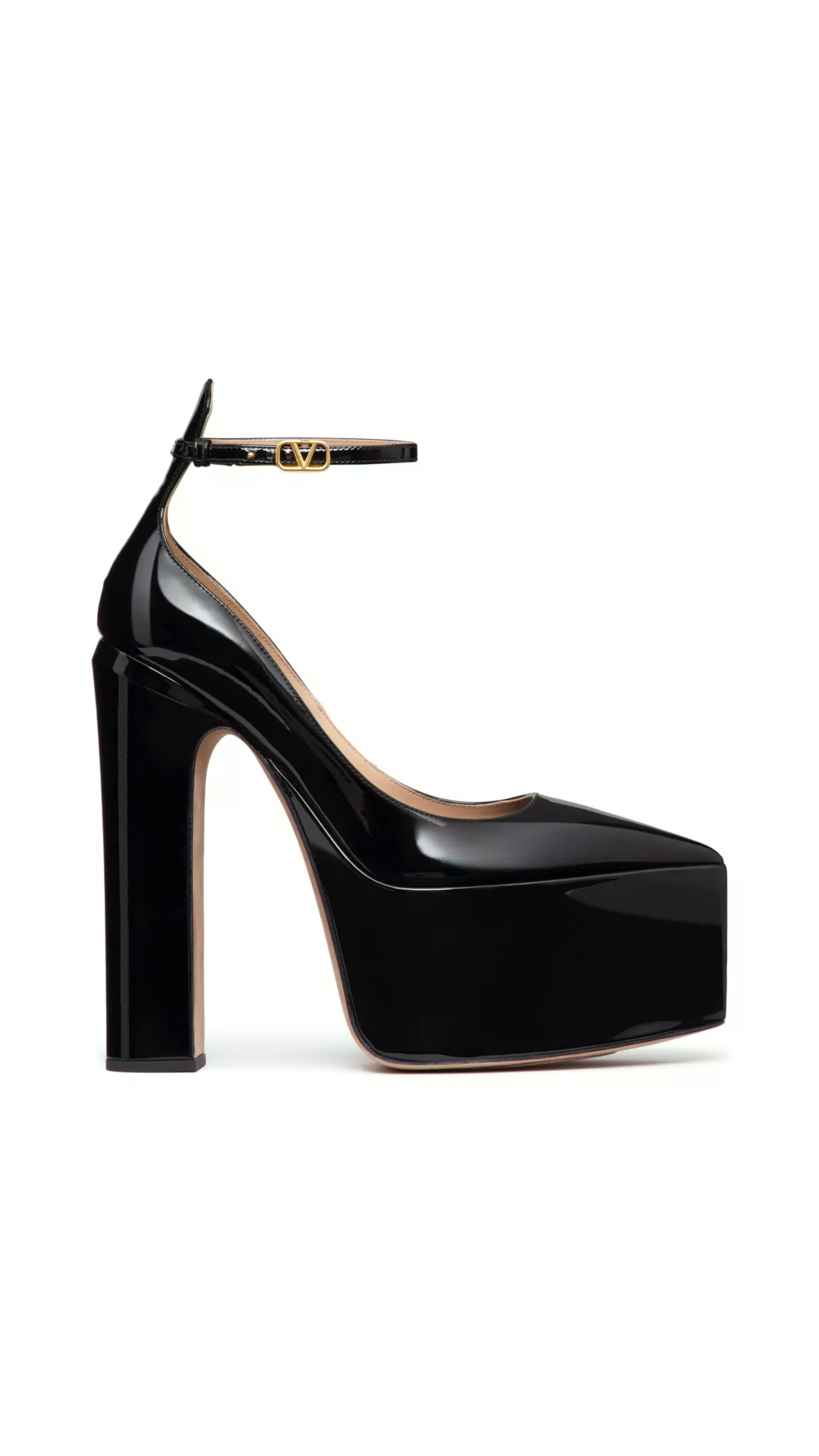 Tan-Go Platform Pump in Patent Leather 165MM - Black