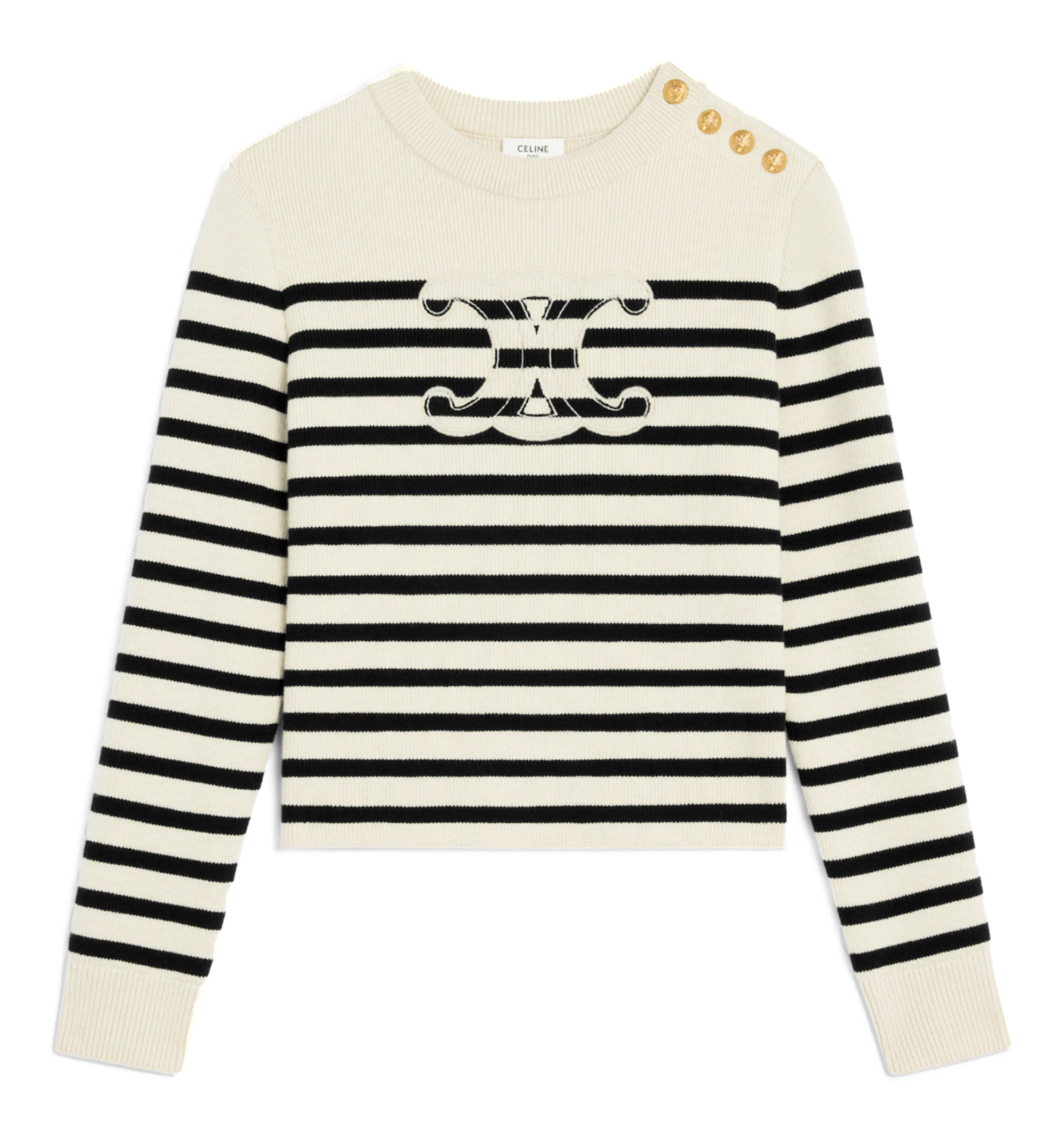 Crew neck sweater in wool cashmere