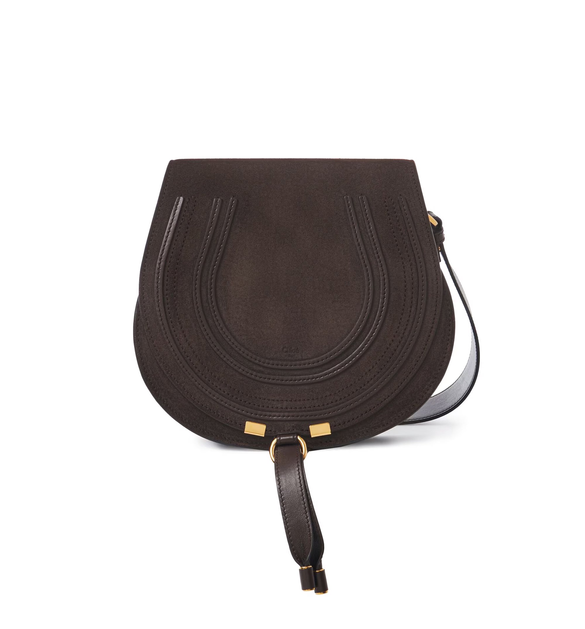 Marcie saddle bag in suede leather