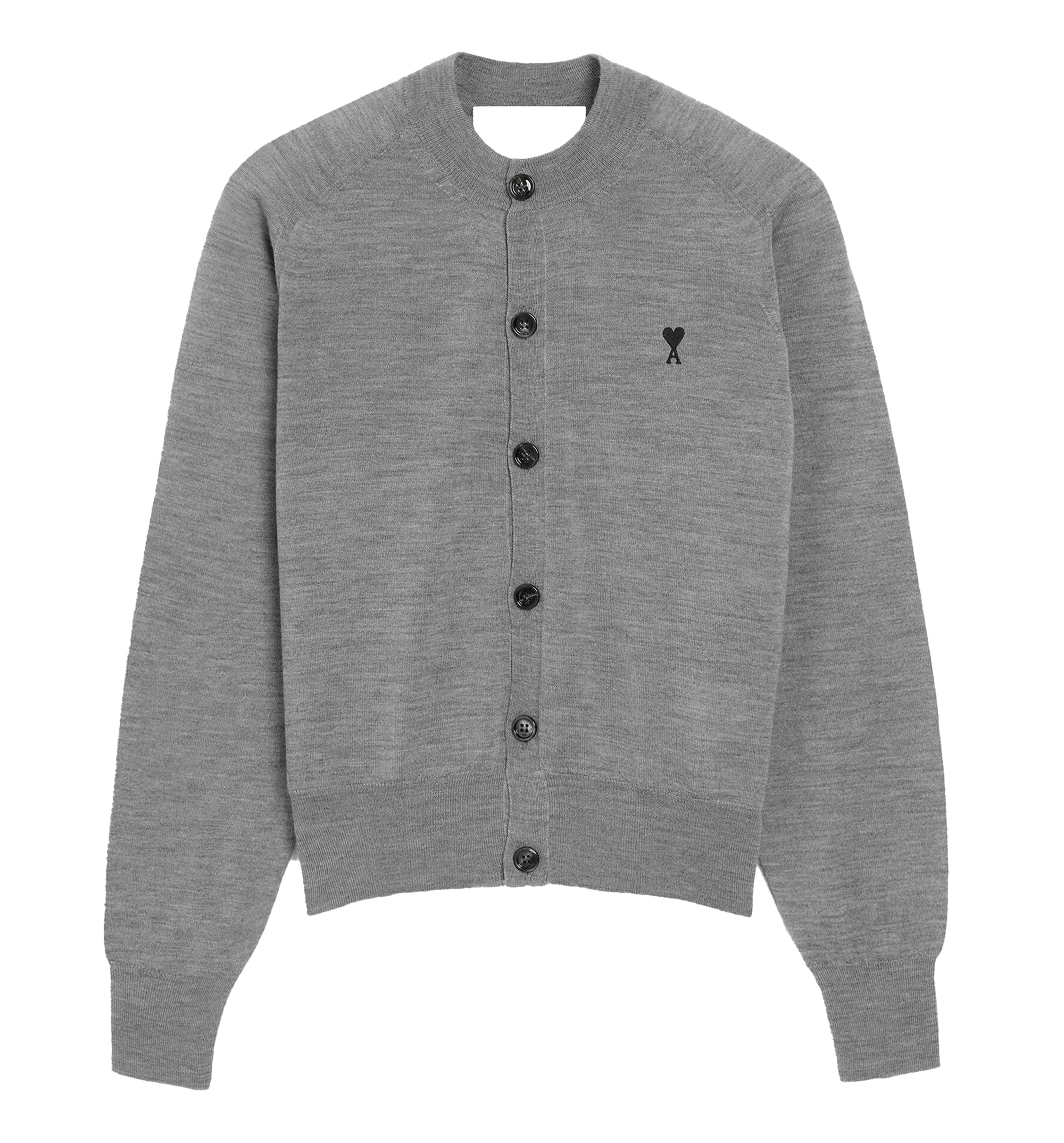 Grey Wool Crewneck Ami De Coeur Cardigan