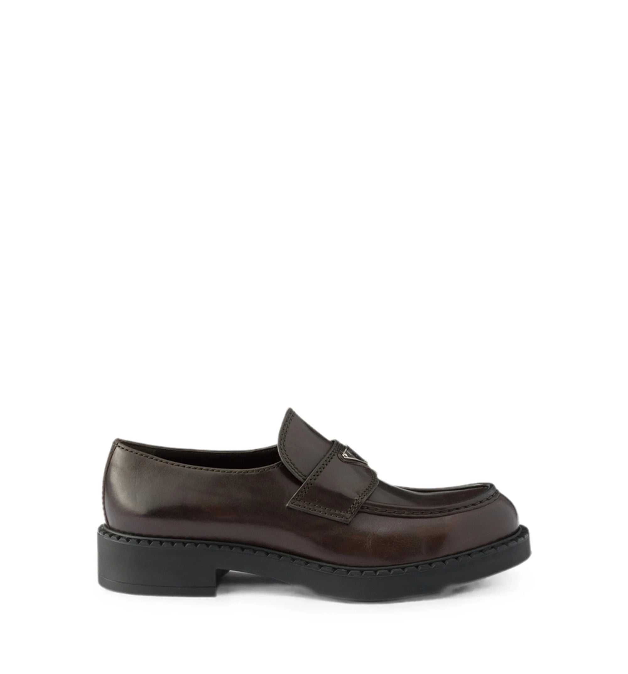 Chocolate brushed leather loafers