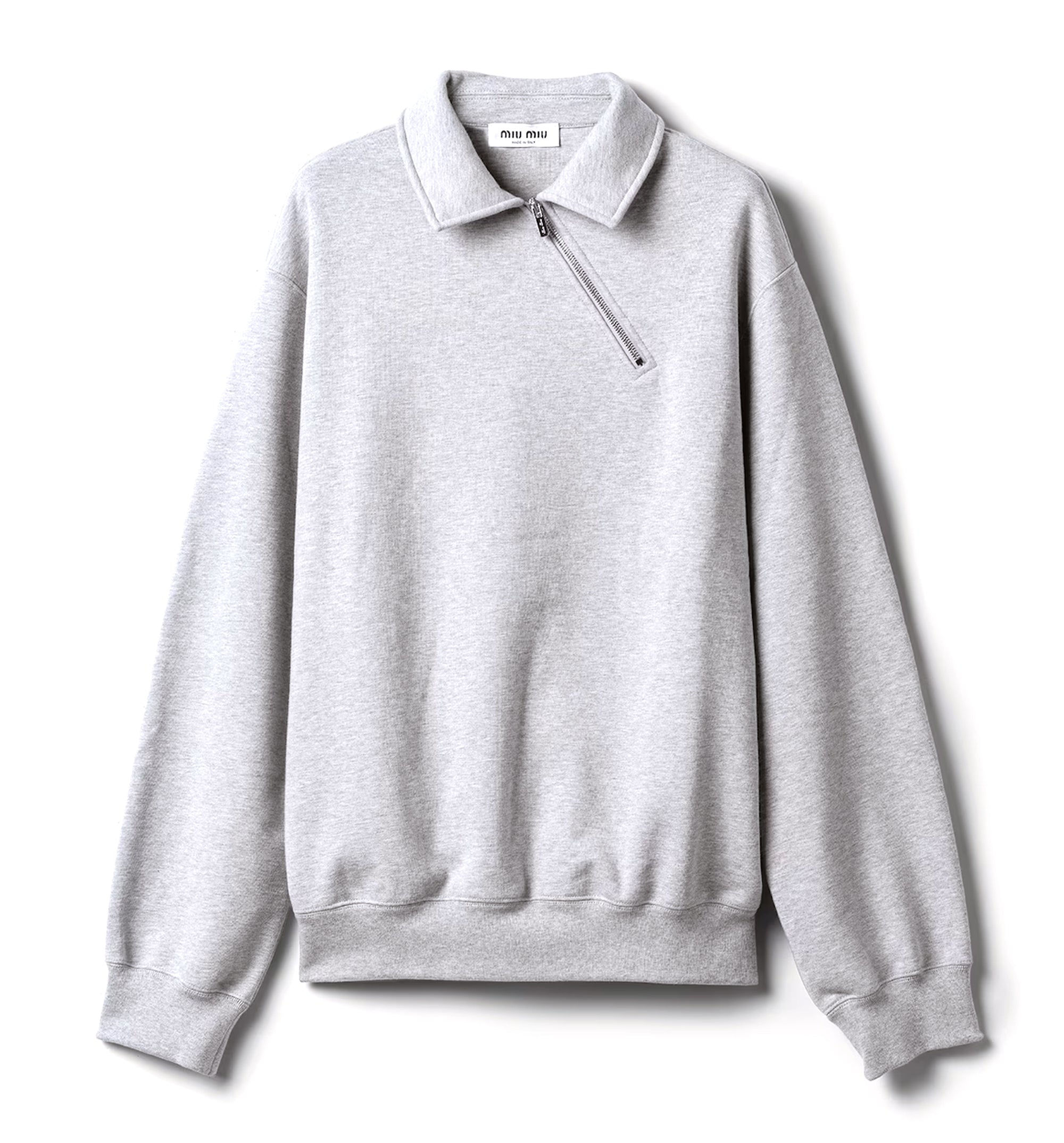 Zippered Cotton Fleece Jacket