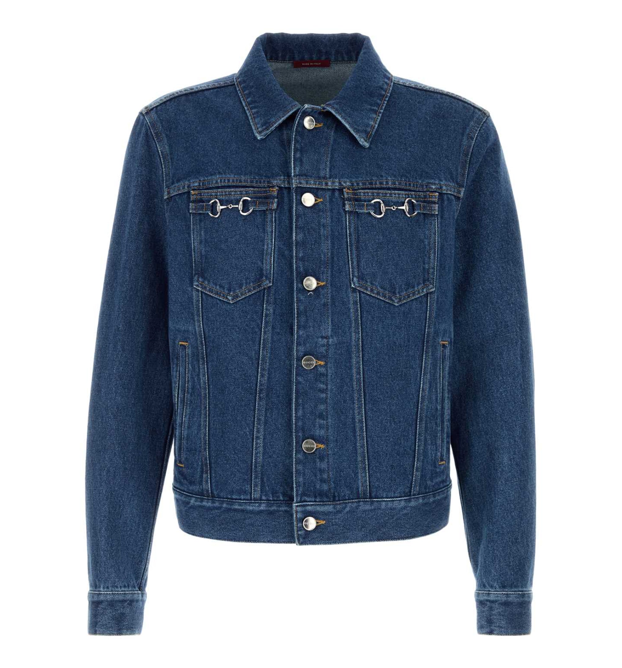 Cotton Denim Jacket With Horsebit