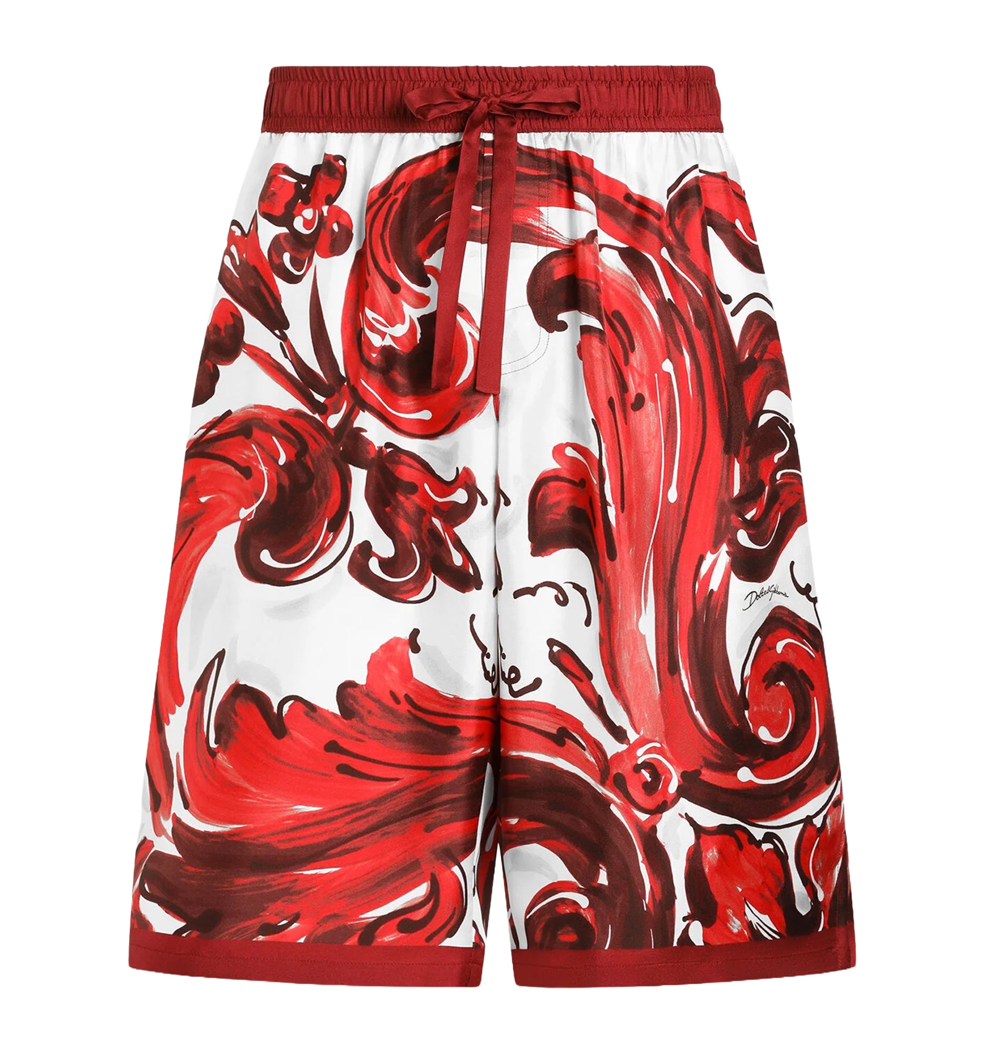 Vanity bermuda shorts in majolica-print silk twill
