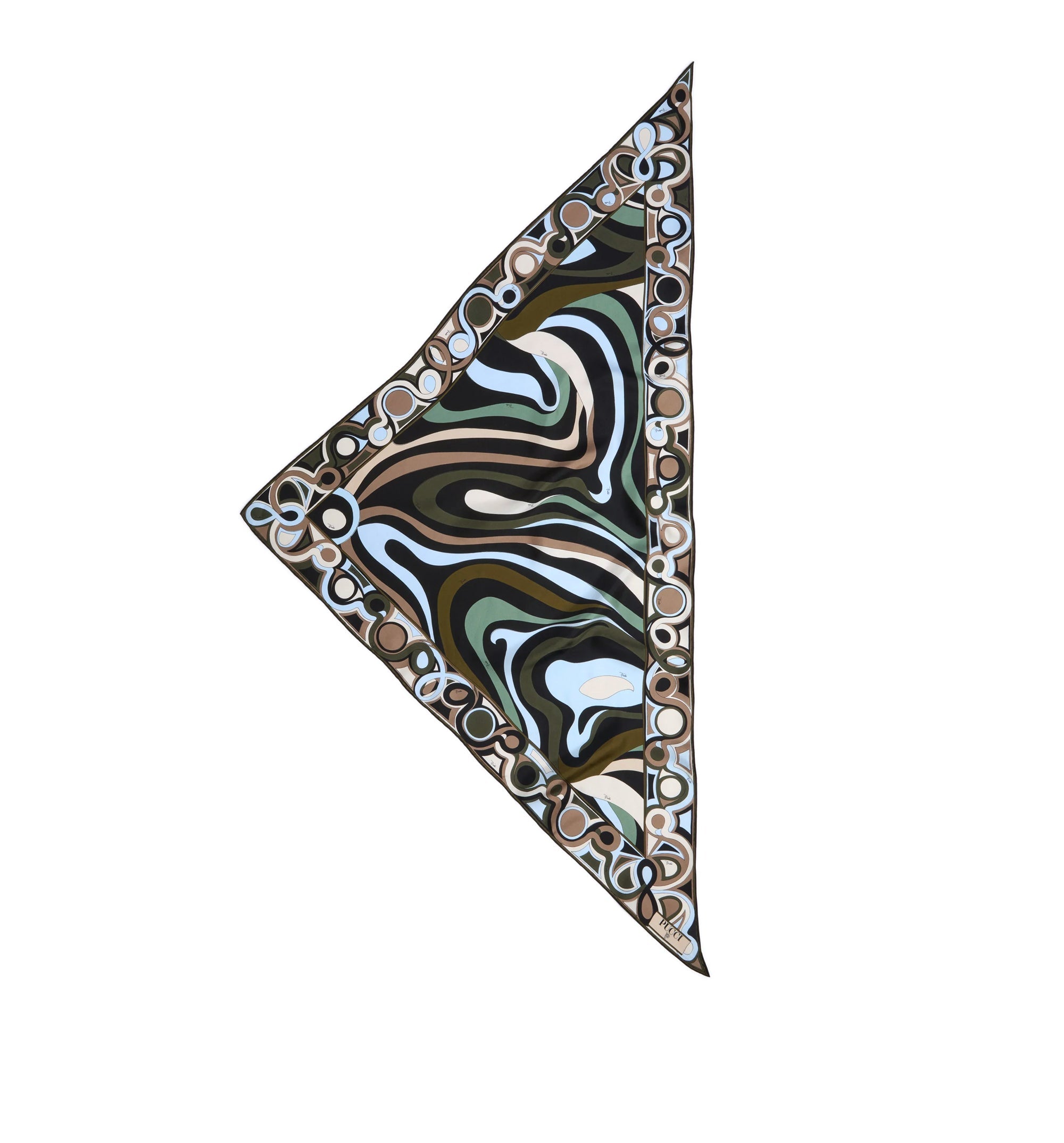Marmo Print Silk Triangle Scarf