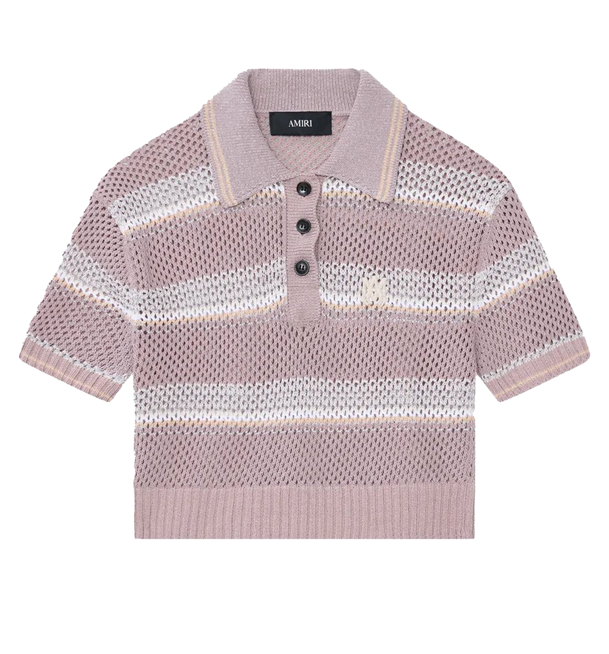 Women's MA Stripe Crochet Polo