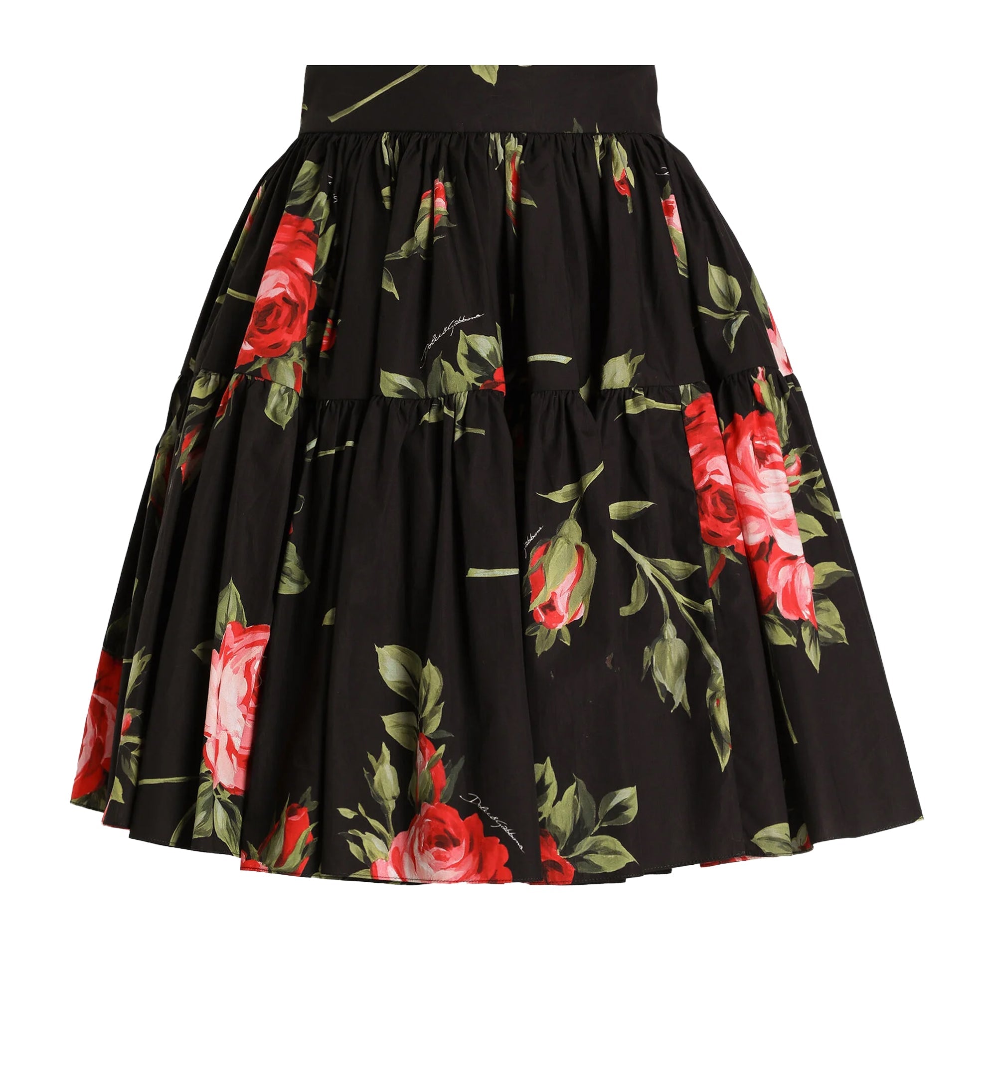 Rose Bouquet-Print Short Skirt