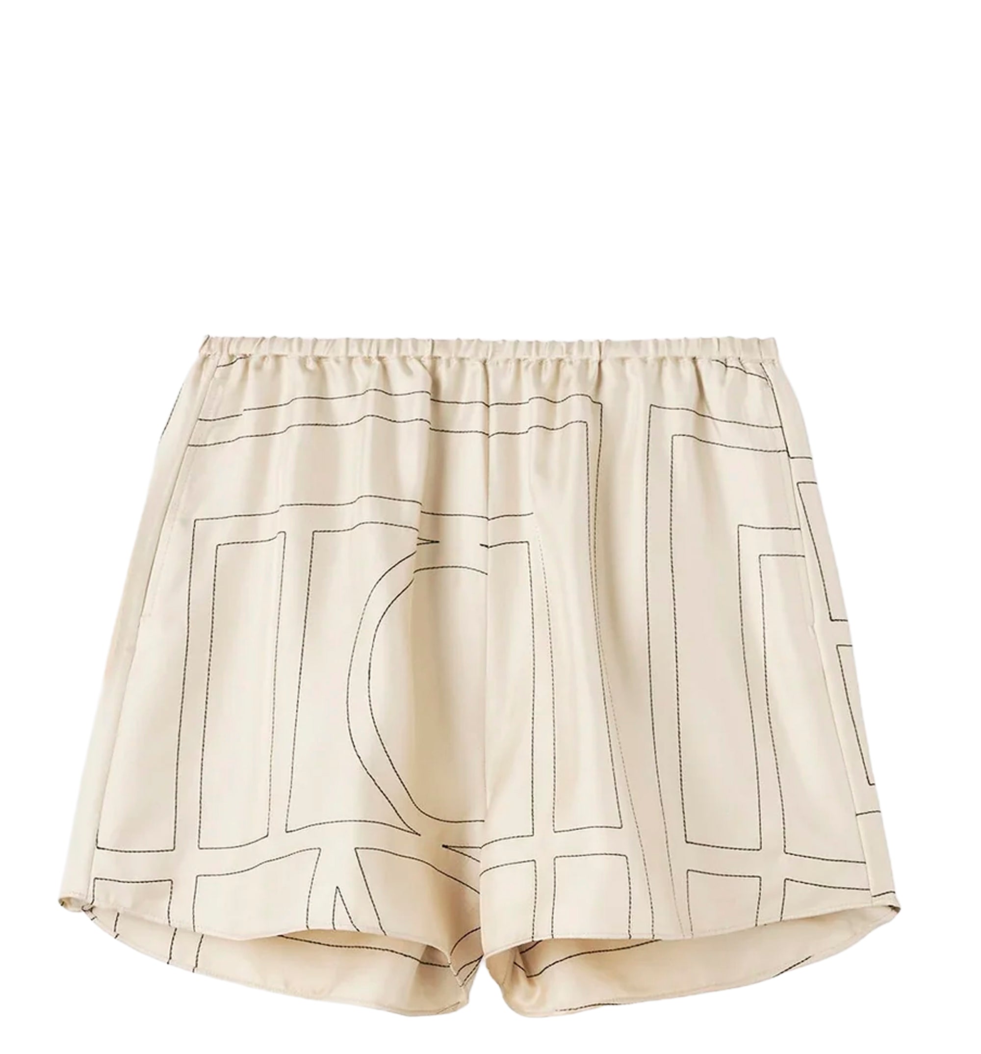 Monogram silk pj shorts ivory