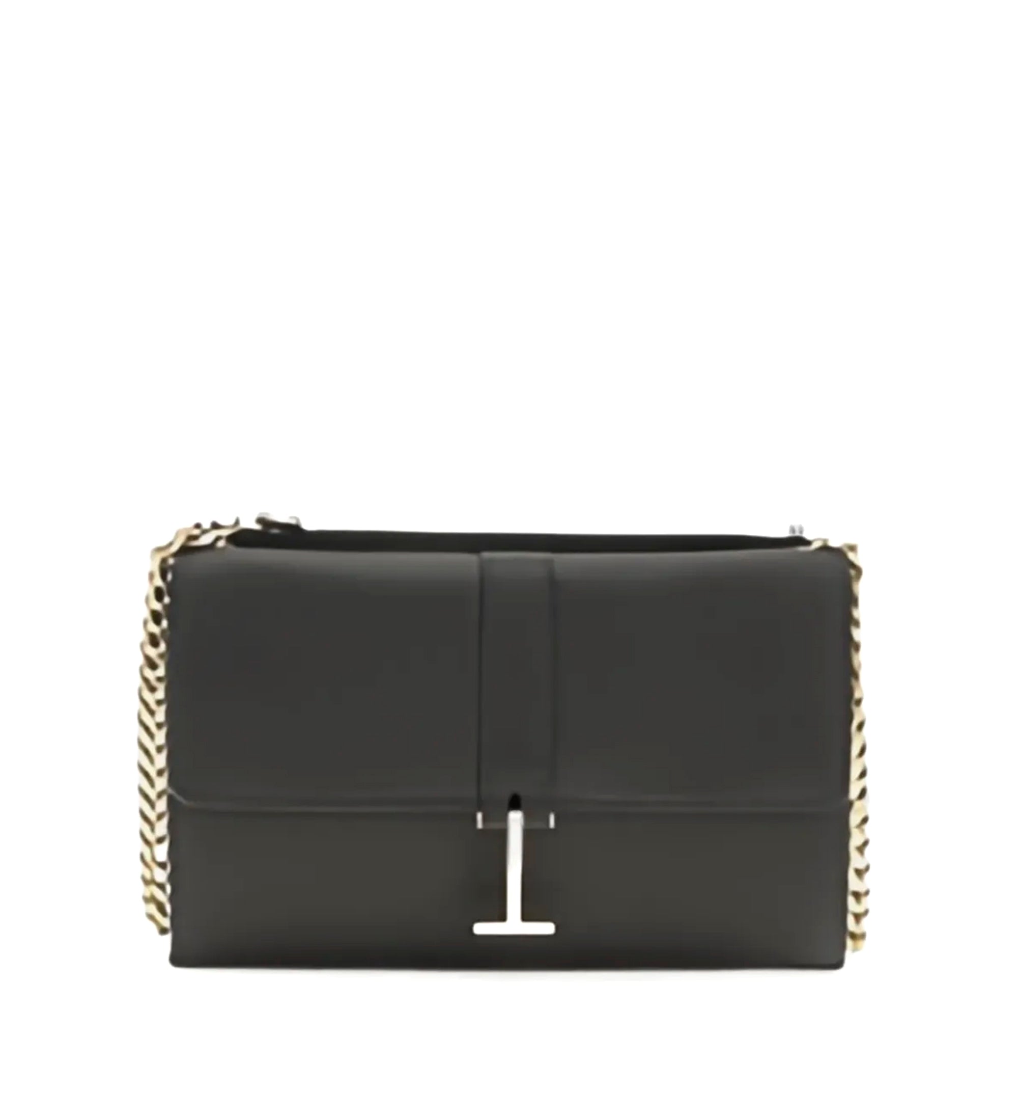 T Twist pebbled leather clutch bag