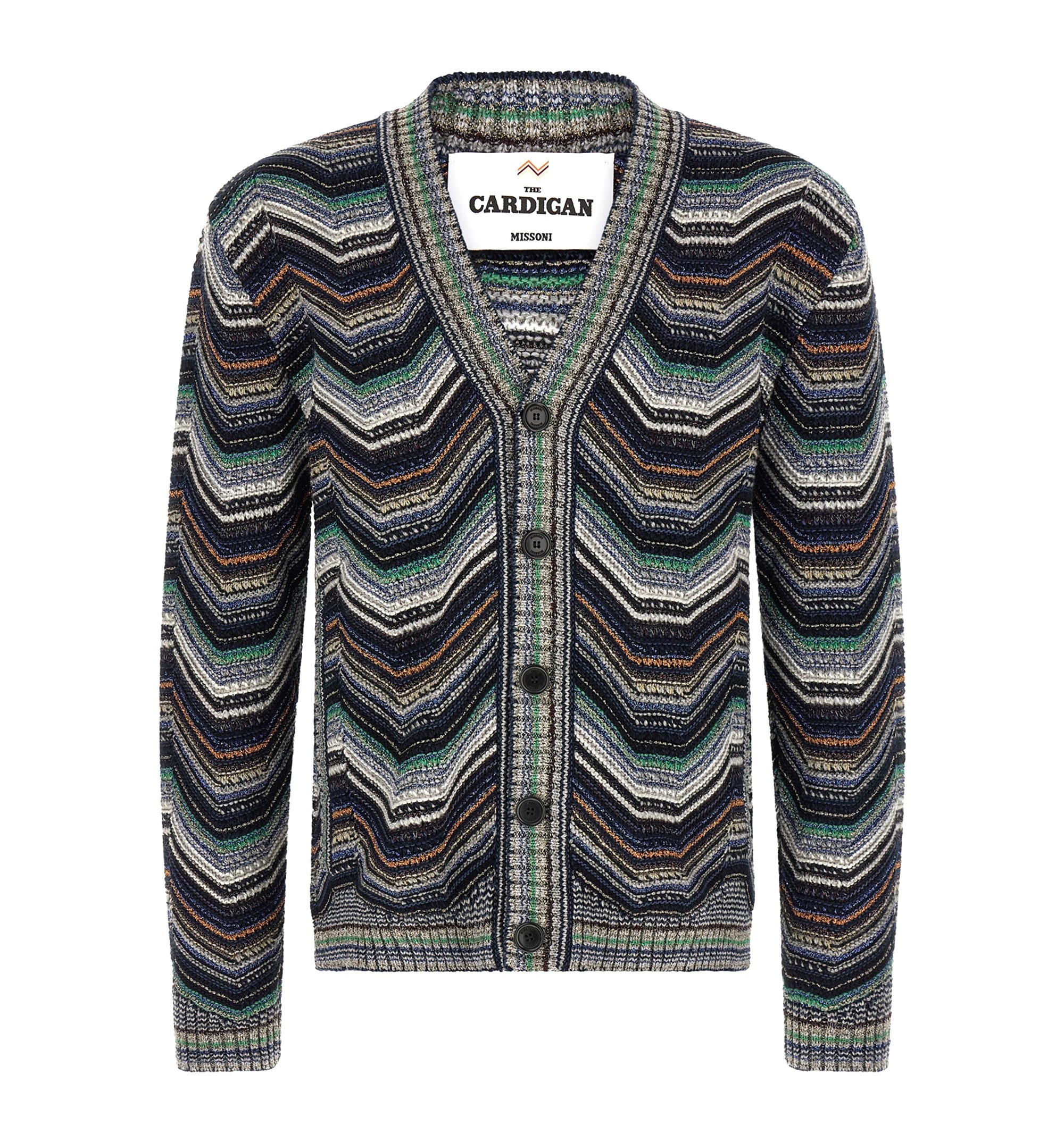 Wool-blend check cardigan with side pockets