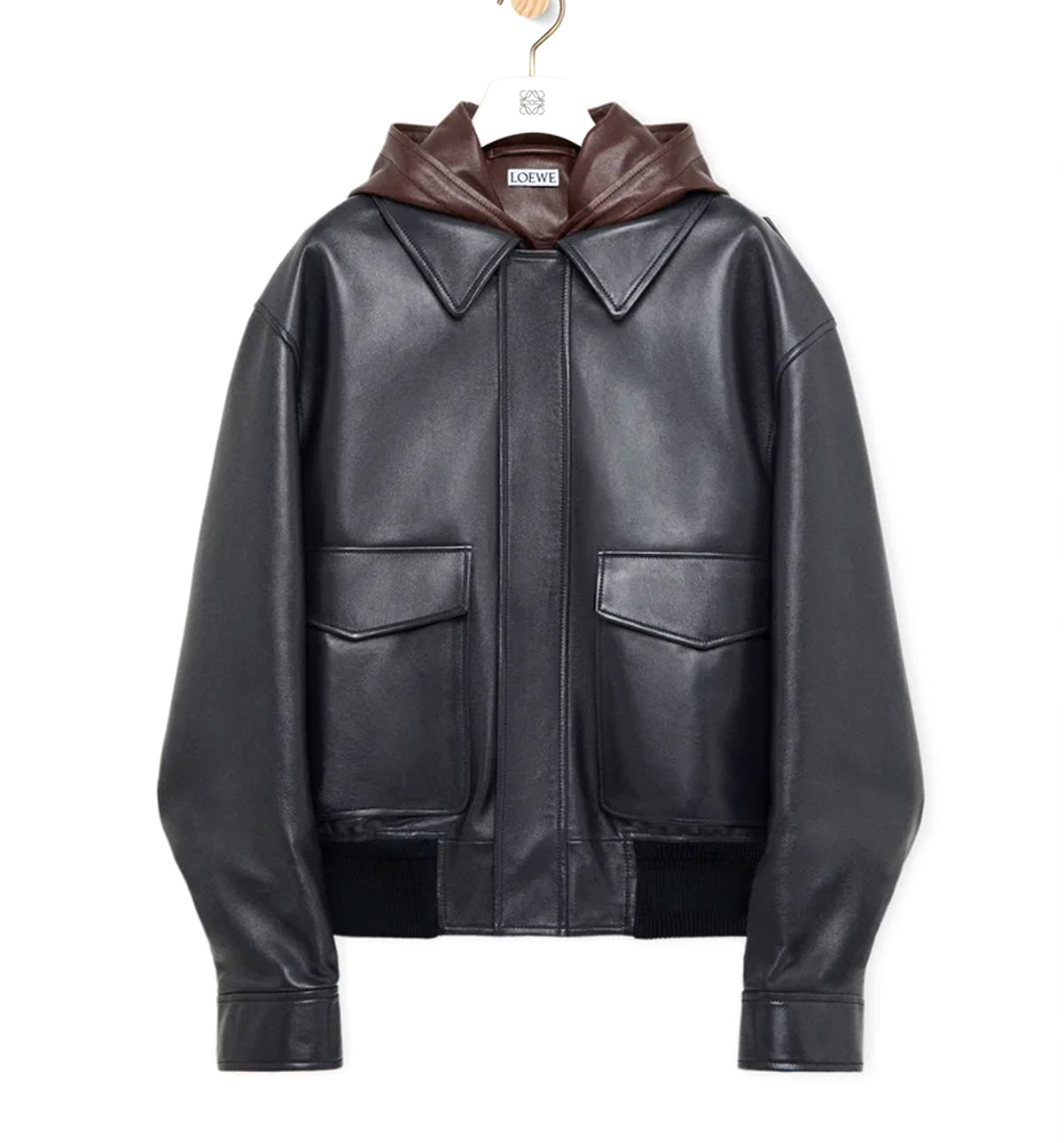 Hooded jacket in nappa lambskin