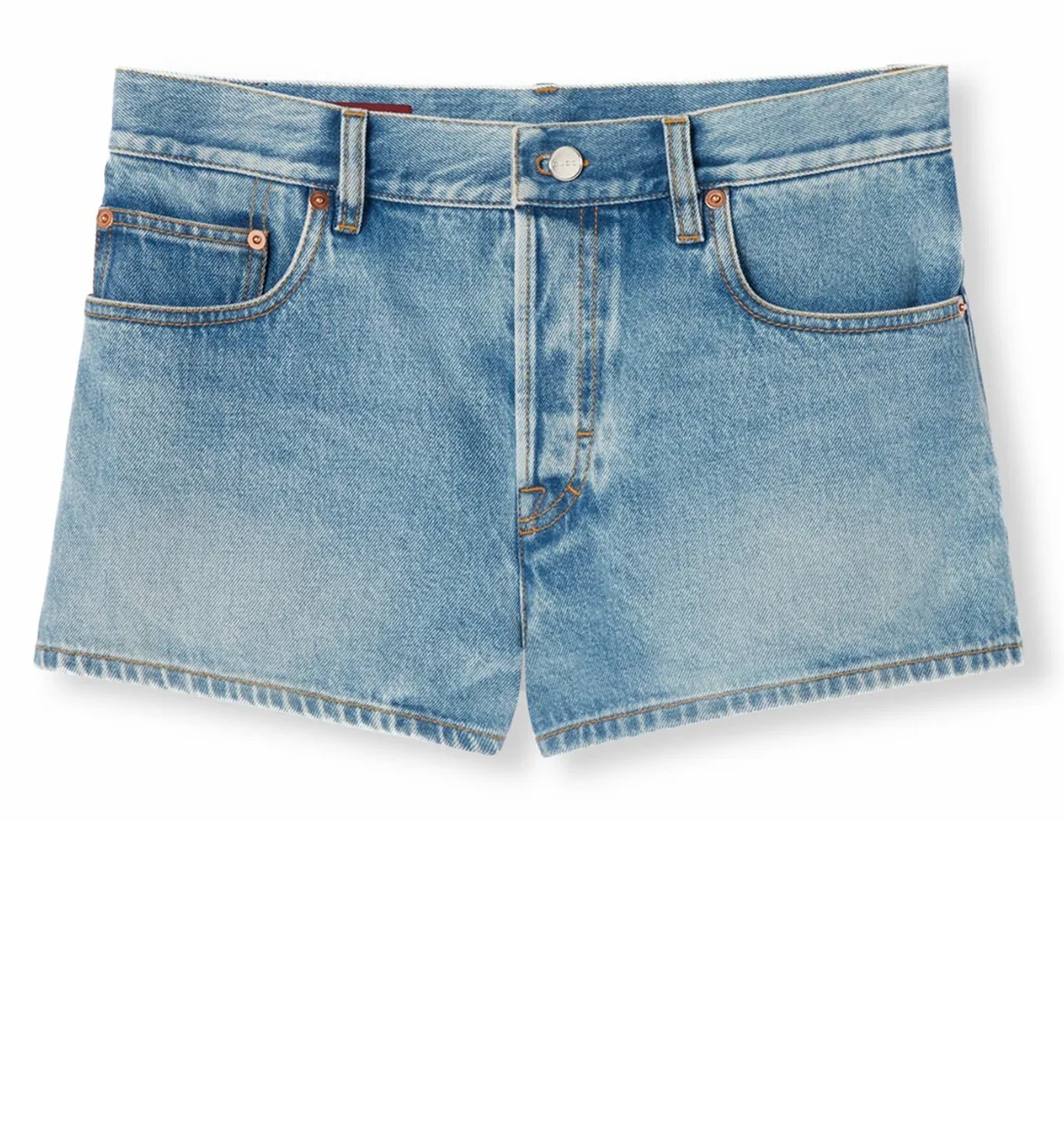 Stonewashed Denim Shorts