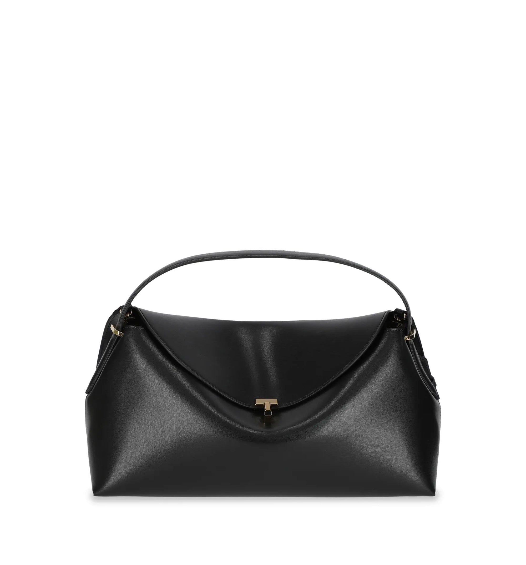 T-Lock Grained Leather Clutch