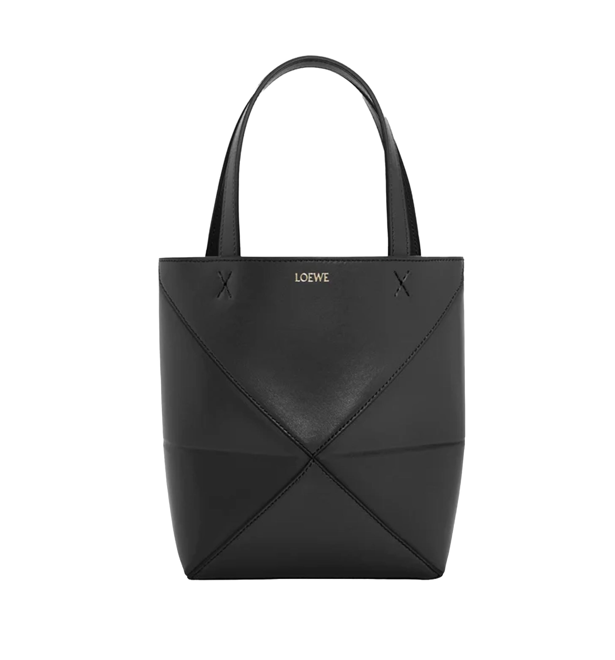 Mini Puzzle Fold Tote In Shiny Calfskin