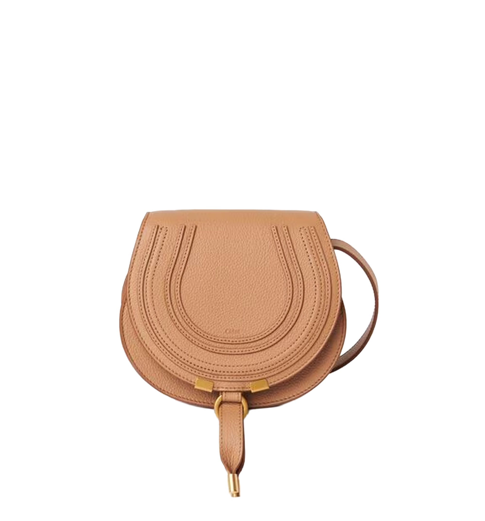 Small Marcie Saddle Bag In Grained Leather