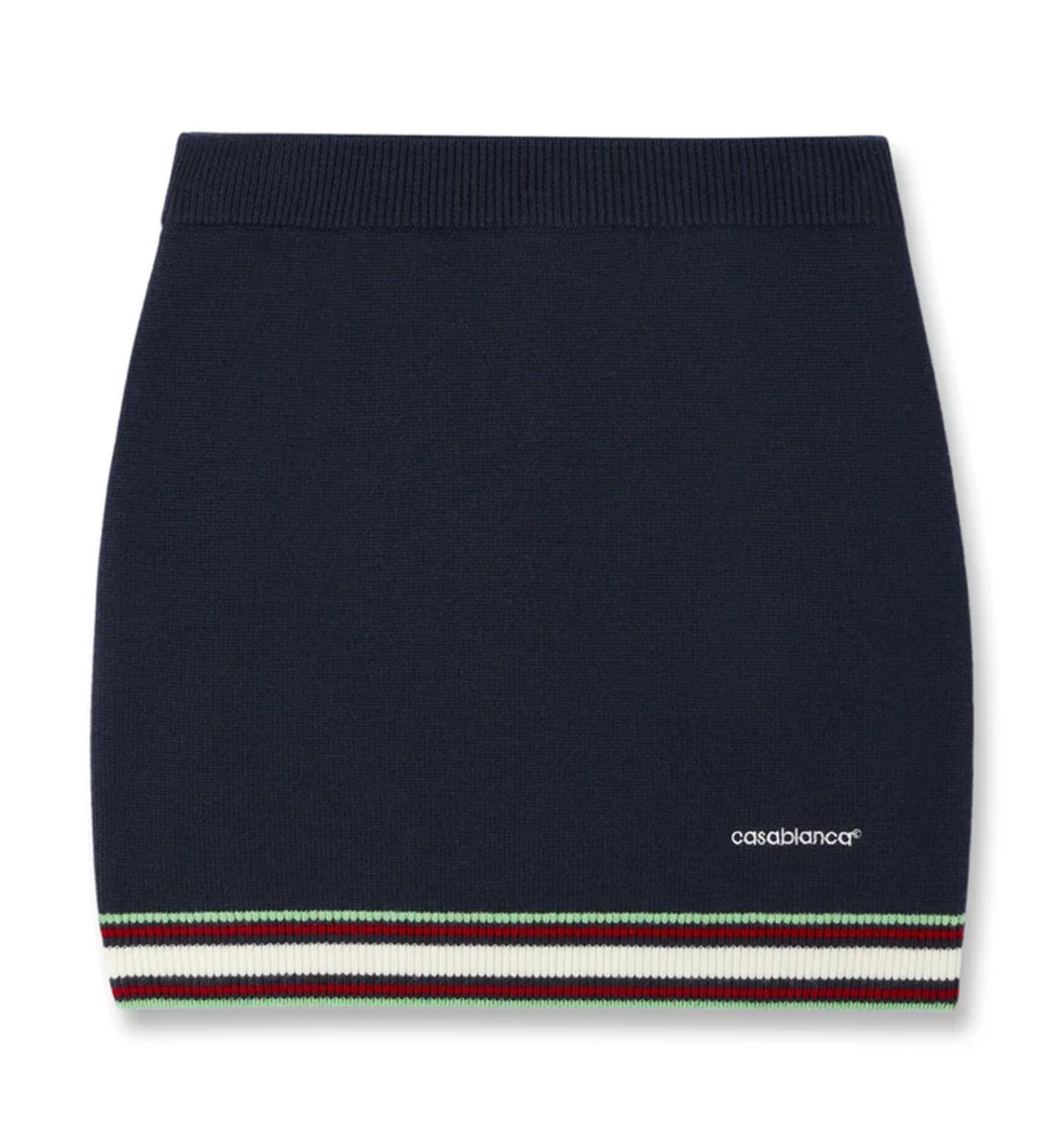 Navy Merino Mini Skirt