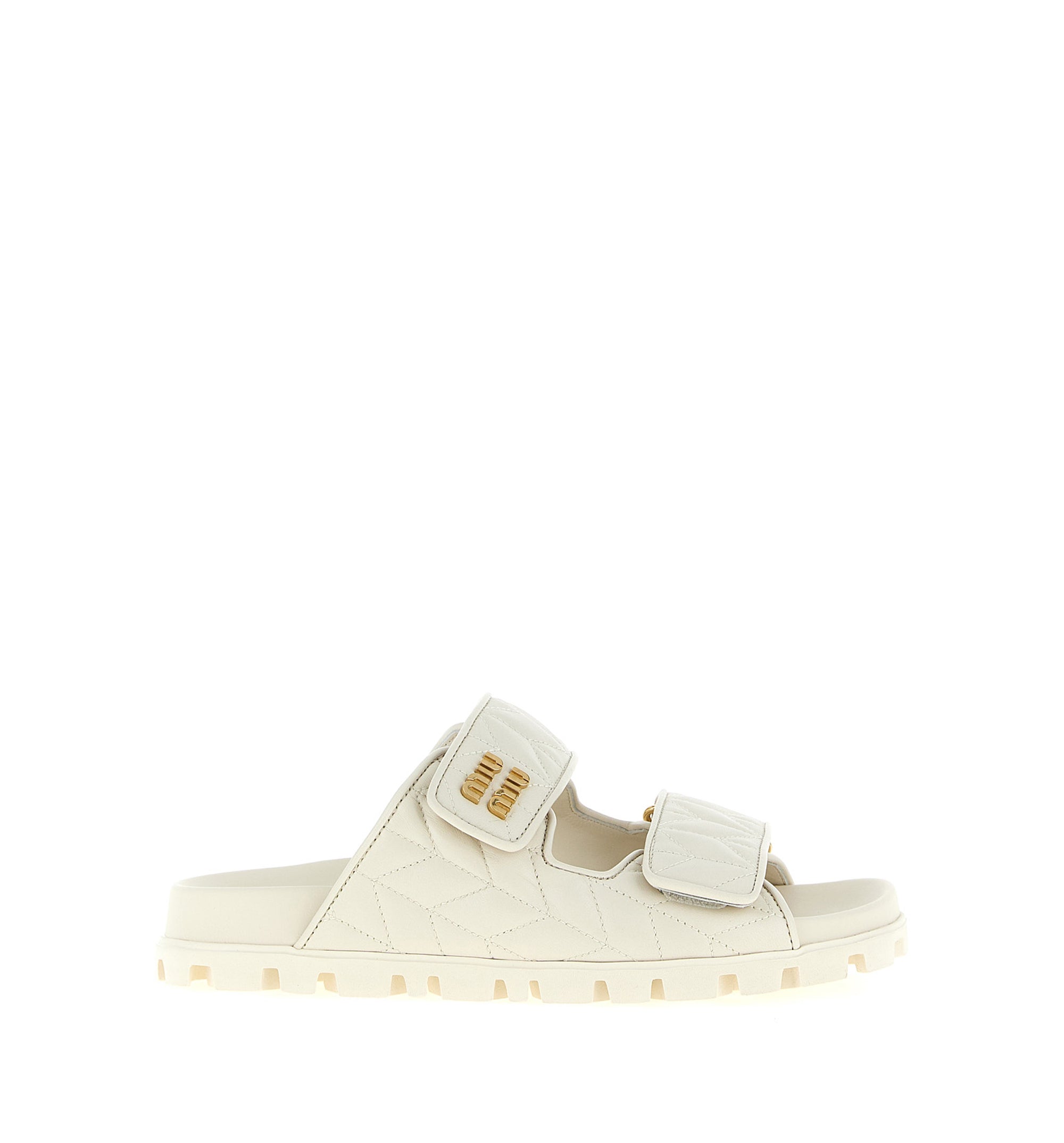 Matelassé nappa leather slides